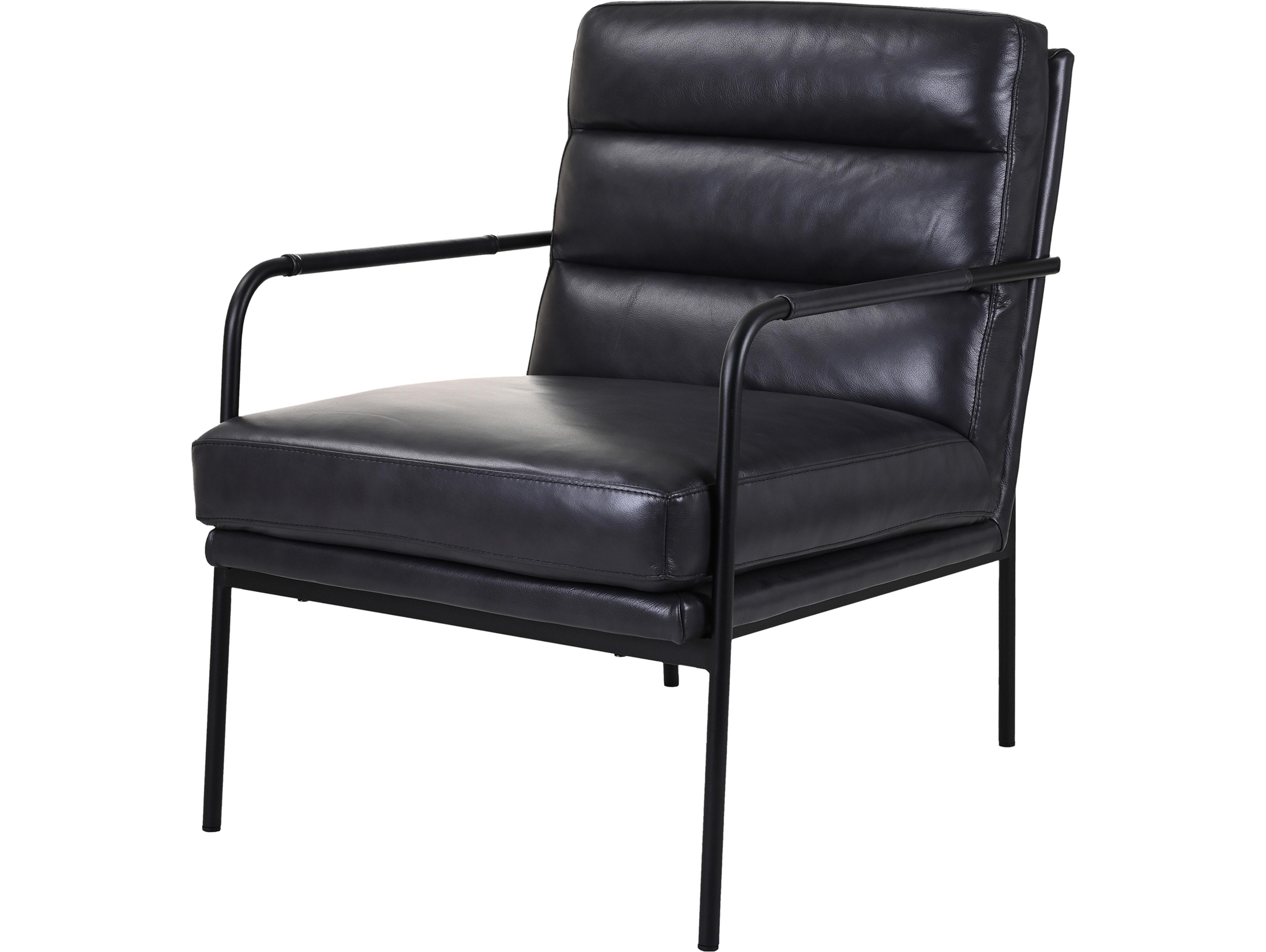 Moe's Home Black Leather Accent Chair