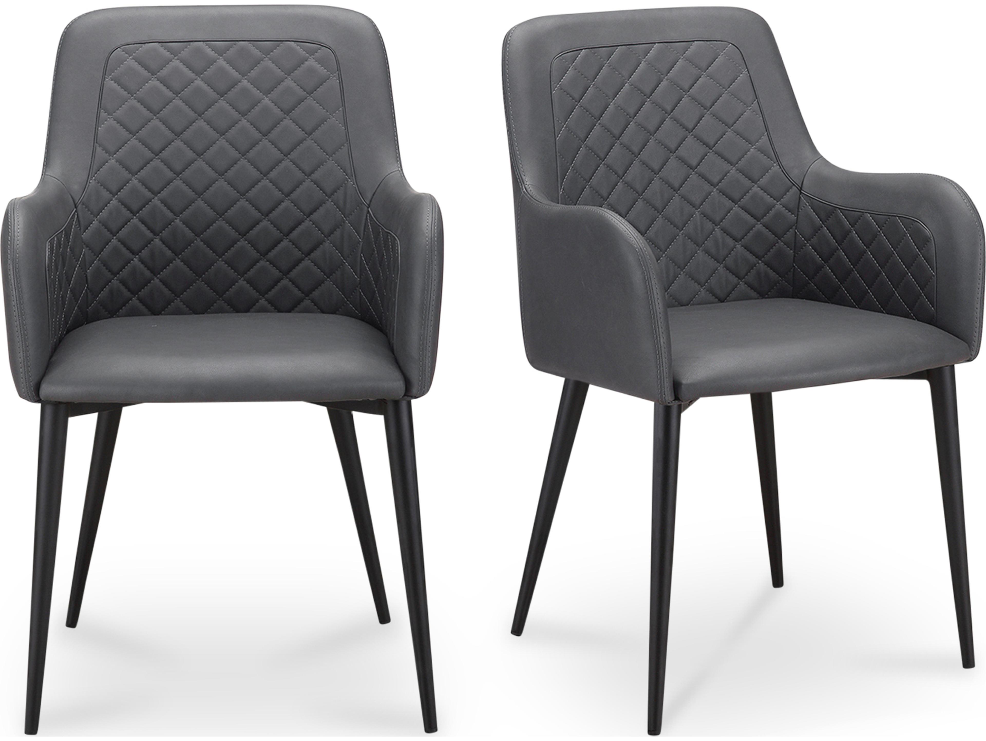 Moe's Home Cantata Black Arm Dining Chair - Set of Two