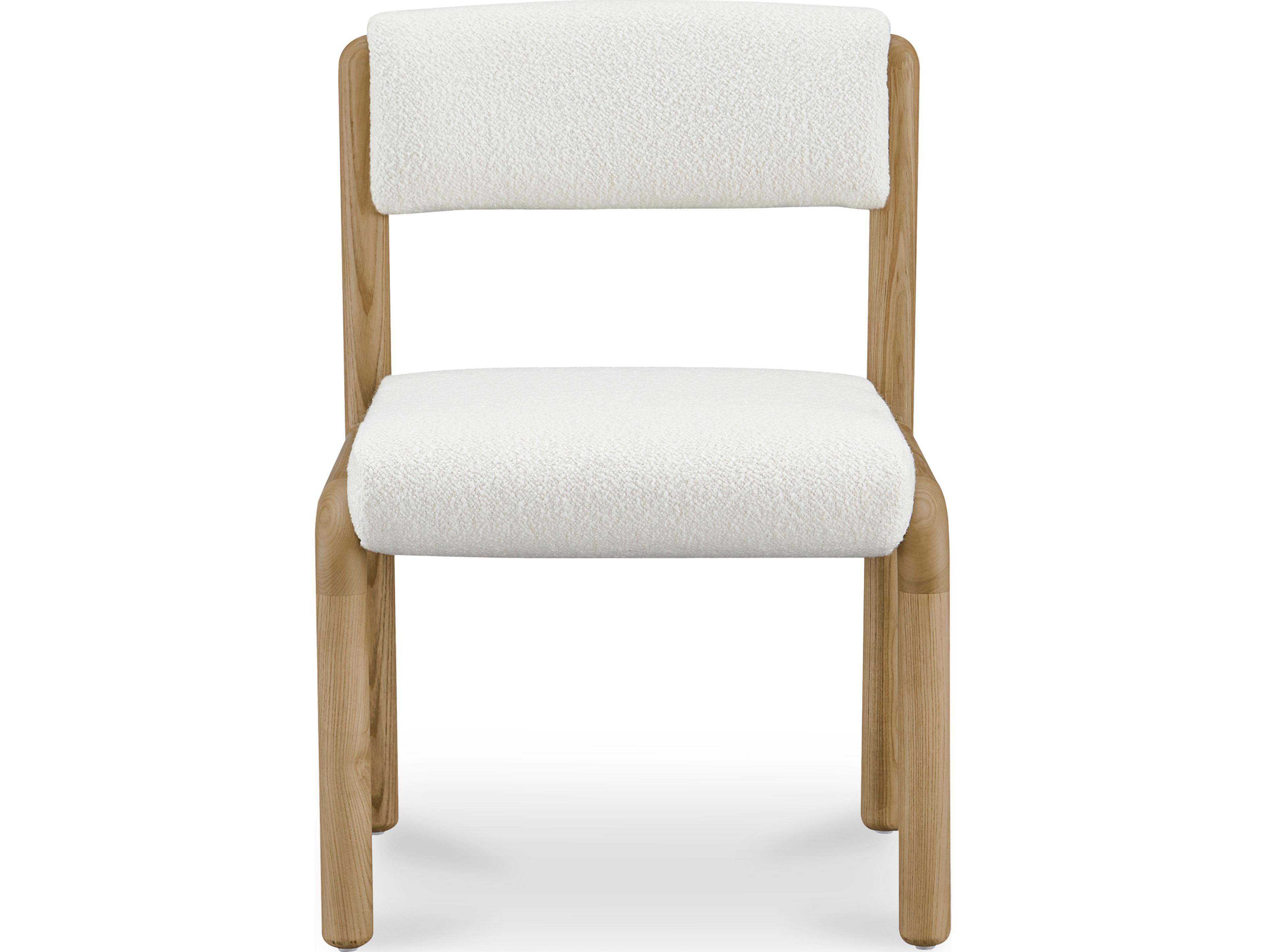 Moe's Home April  White Ash Wood Natural Upholstered Dining Chair (Set Of Two)