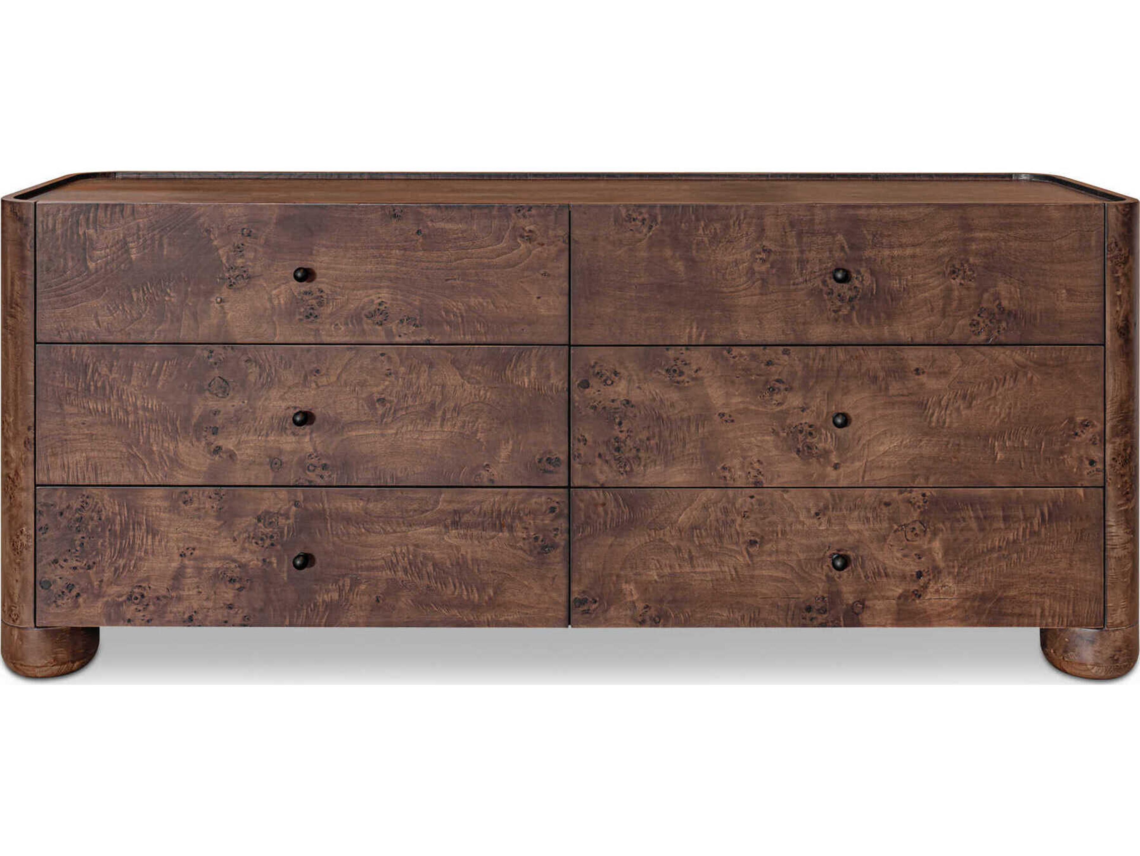 Moe's Home Gibson 6-Drawers Oak Wood Double Dresser
