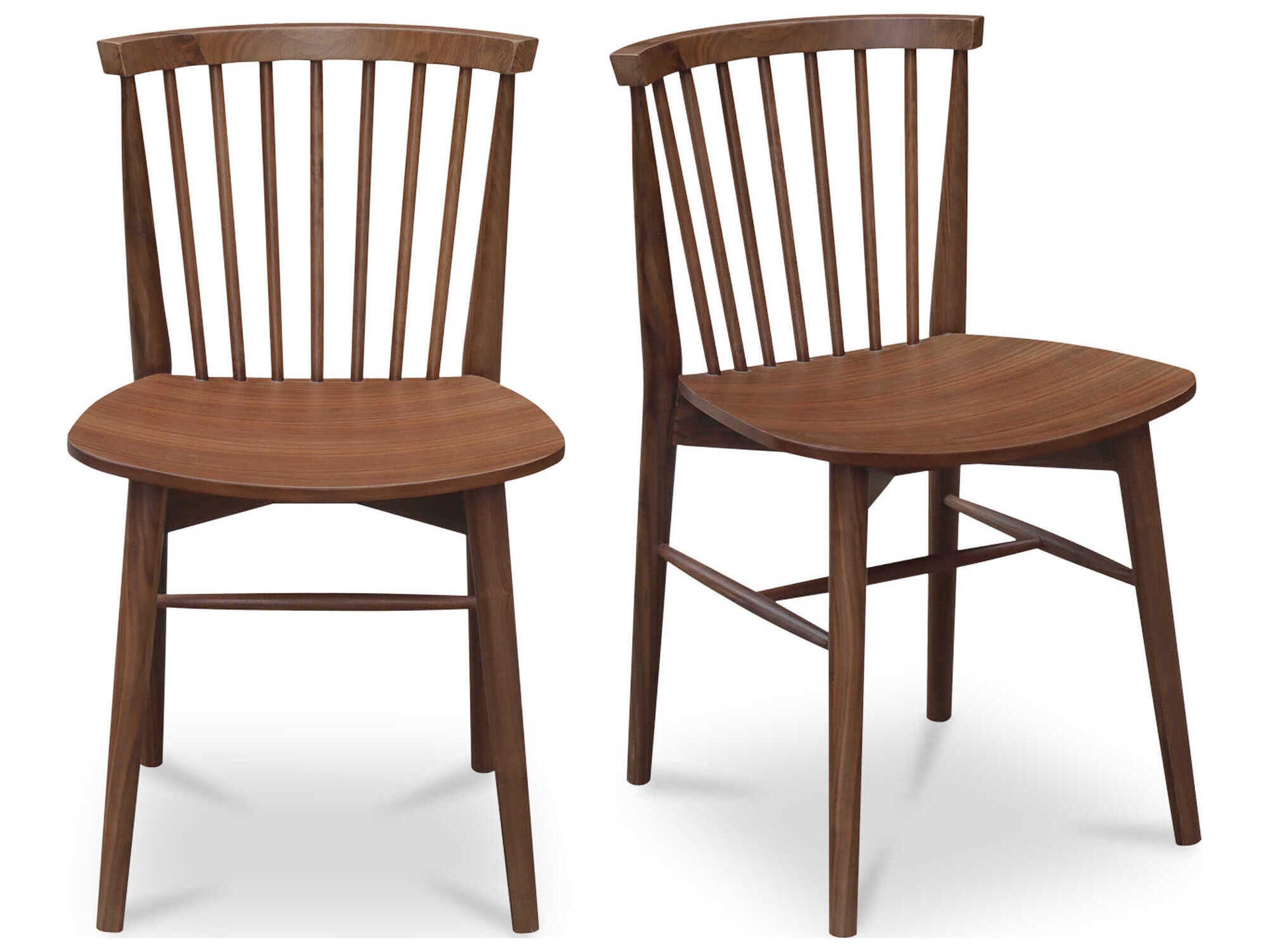 Moe's Home Marley Plywood Brown Armless Dining Chair Set of 2