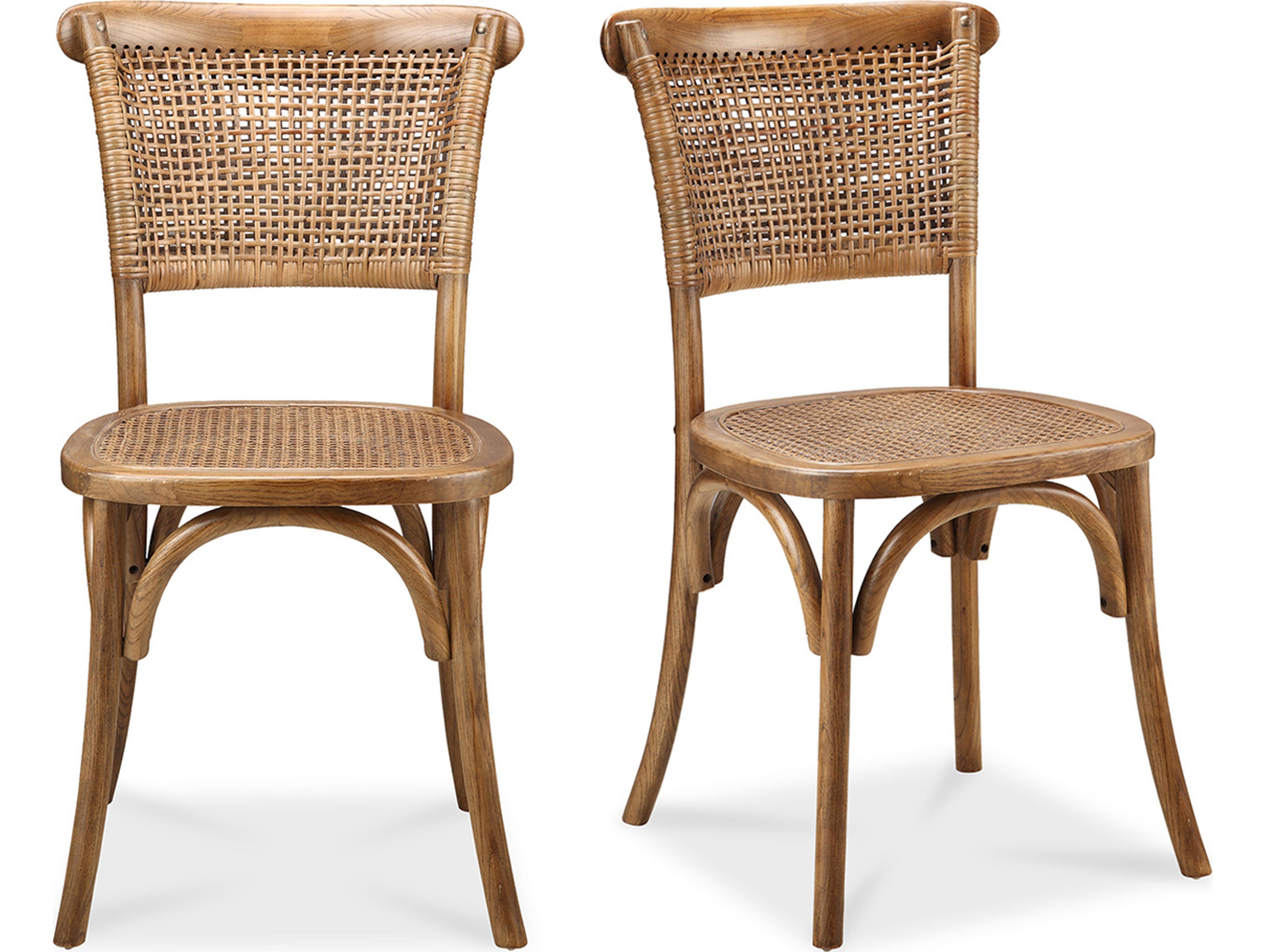 Moe's Home Churchill Elm Wood Brown Side Dining Chair Set of 2 - Set of Two