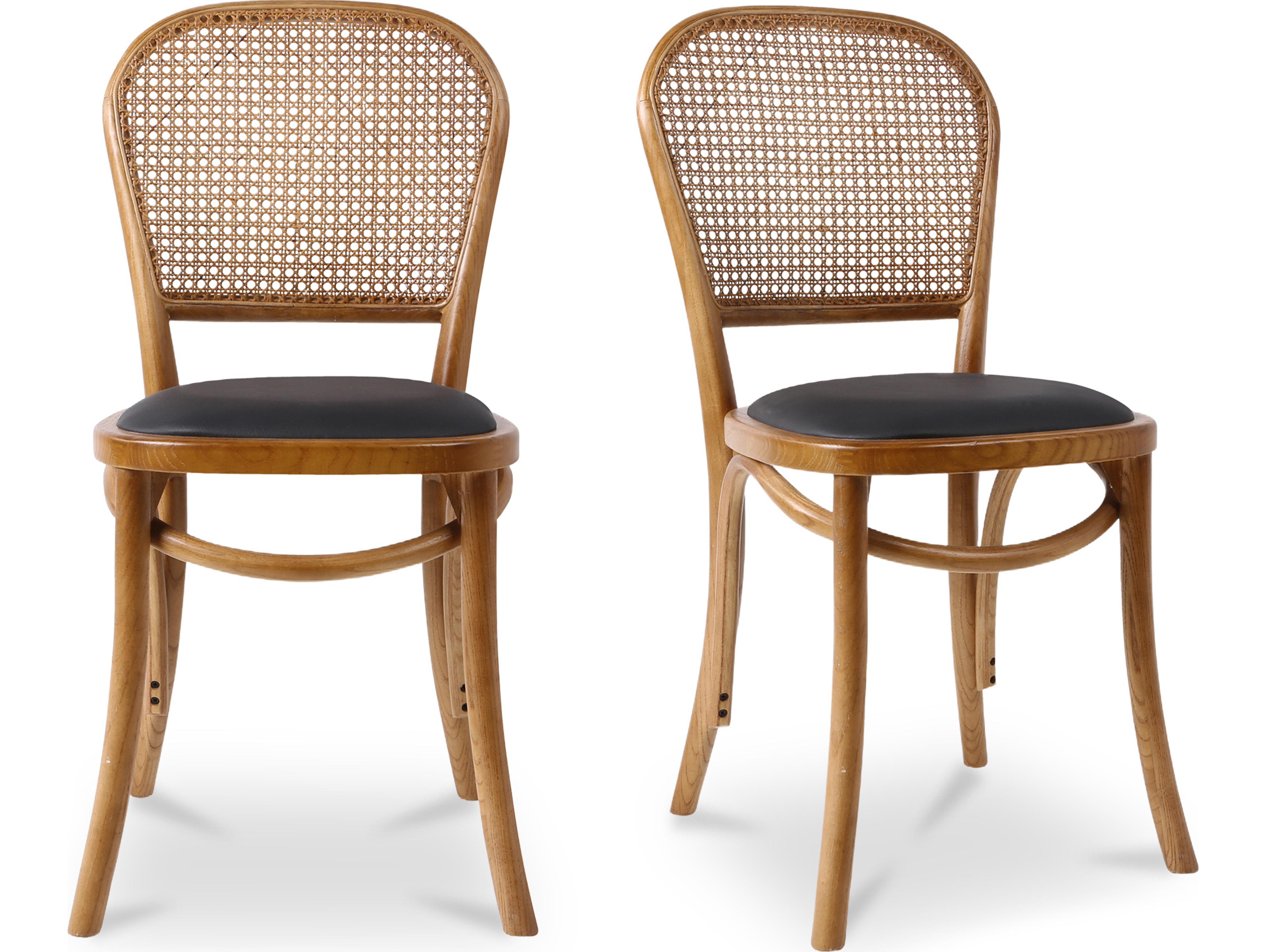 Moe's Home Oak Wood Black Side Dining Chair - Set of Two