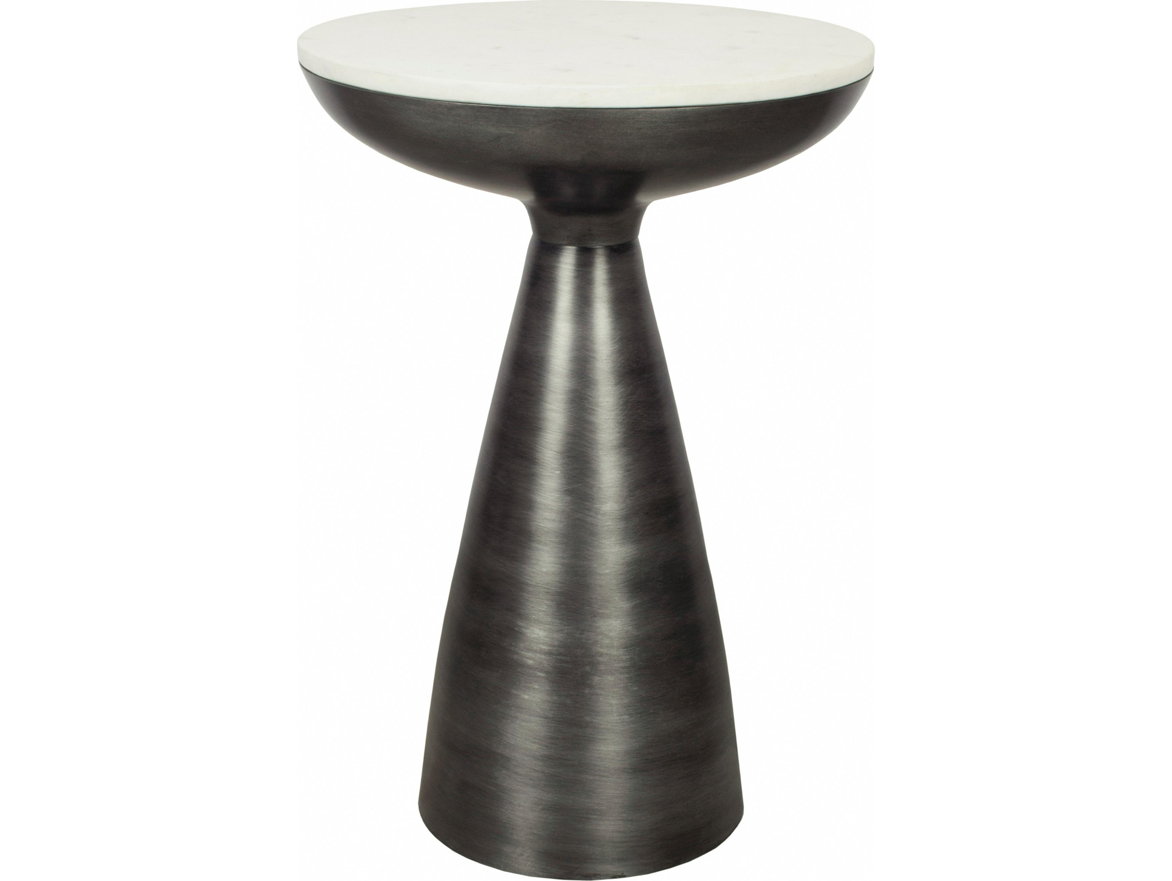 Moe's Home Round Marble White End Table