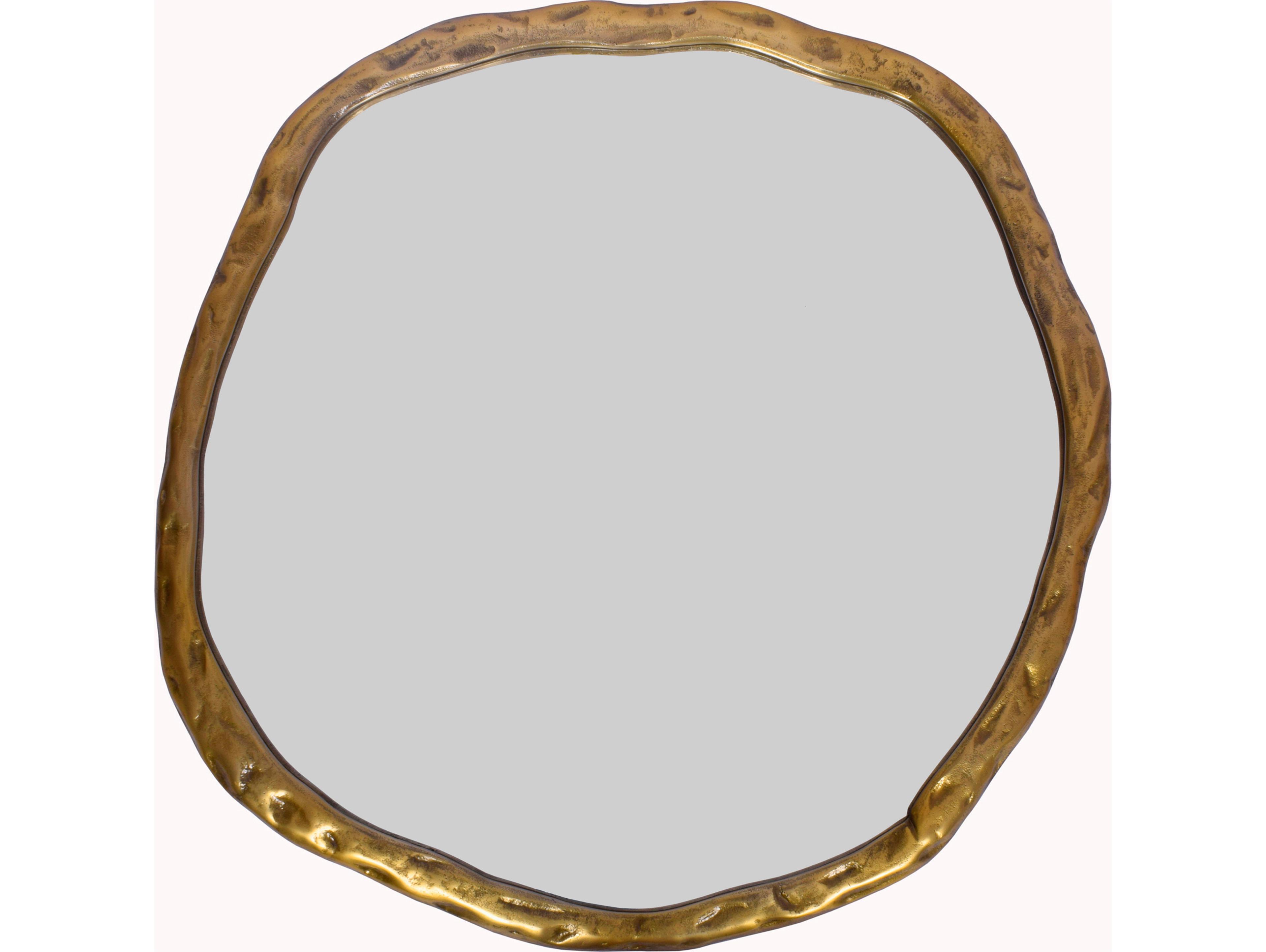Foundry Brushed Gold Round Wall Mirror