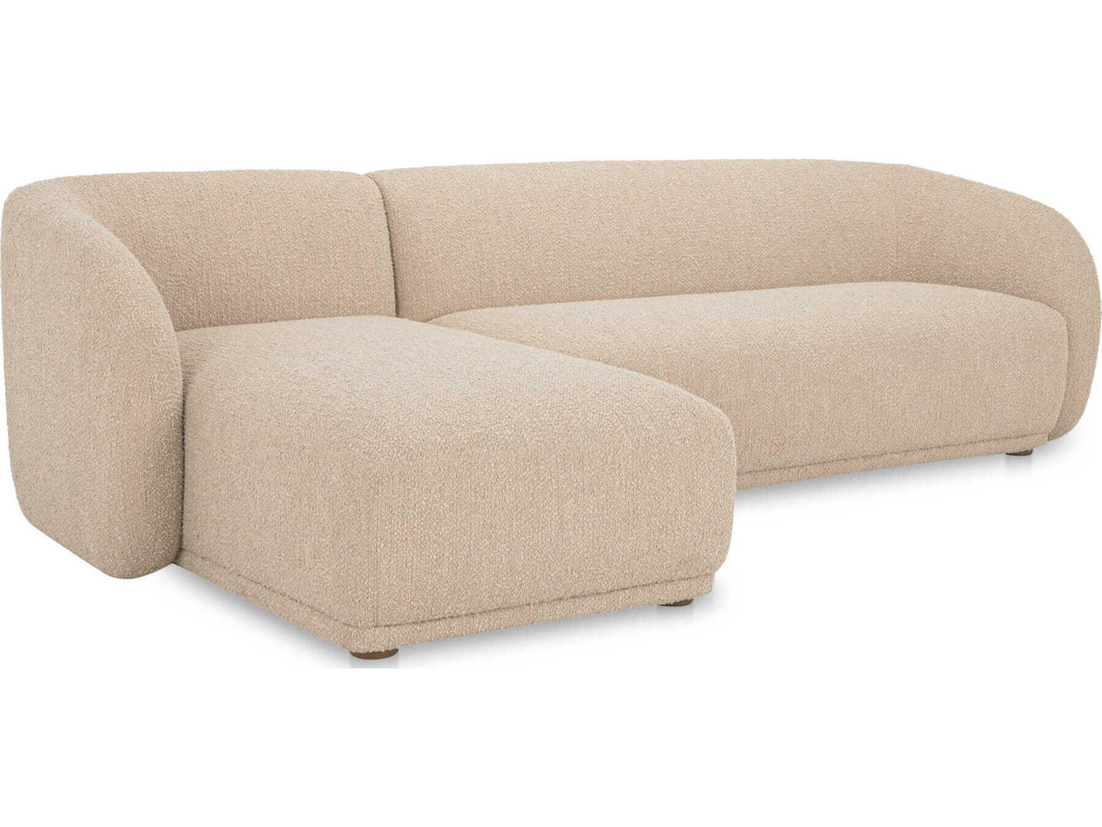 Faye Beige Upholstered Sectional Sofa