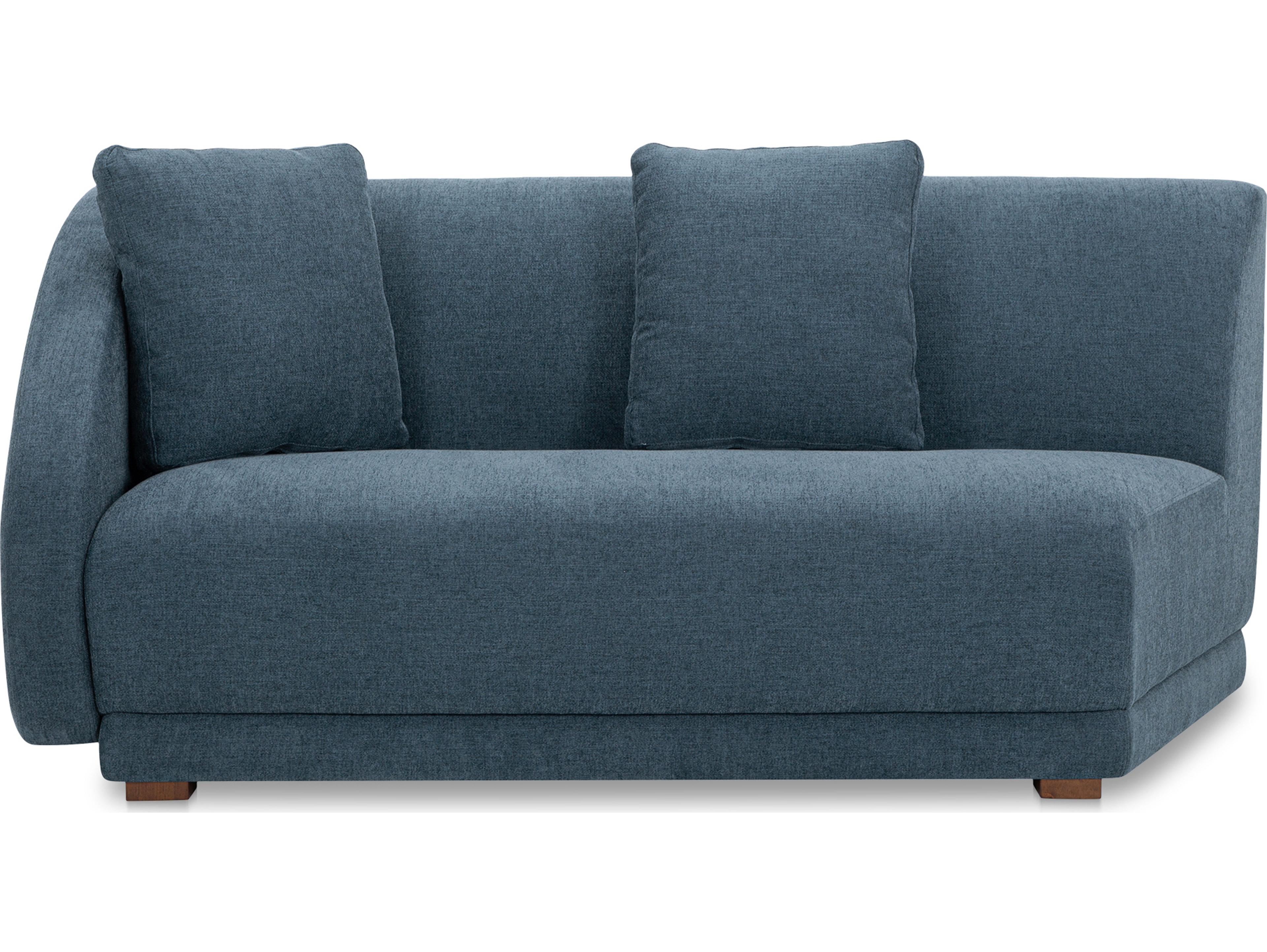 Moe's Home Fraser Left Arm Facing Blue Upholstered Sofa