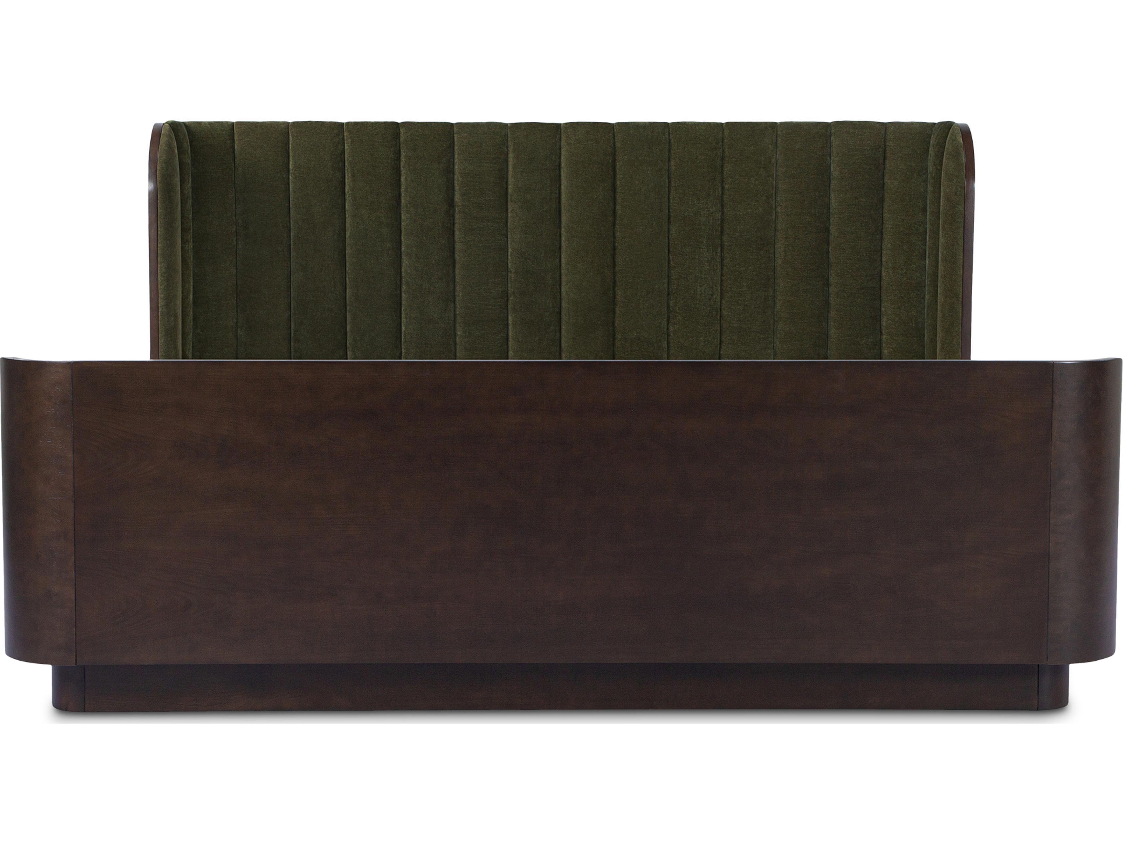 Moe's Home Scarlette Green Rubberwood Wood Queen Panel Bed