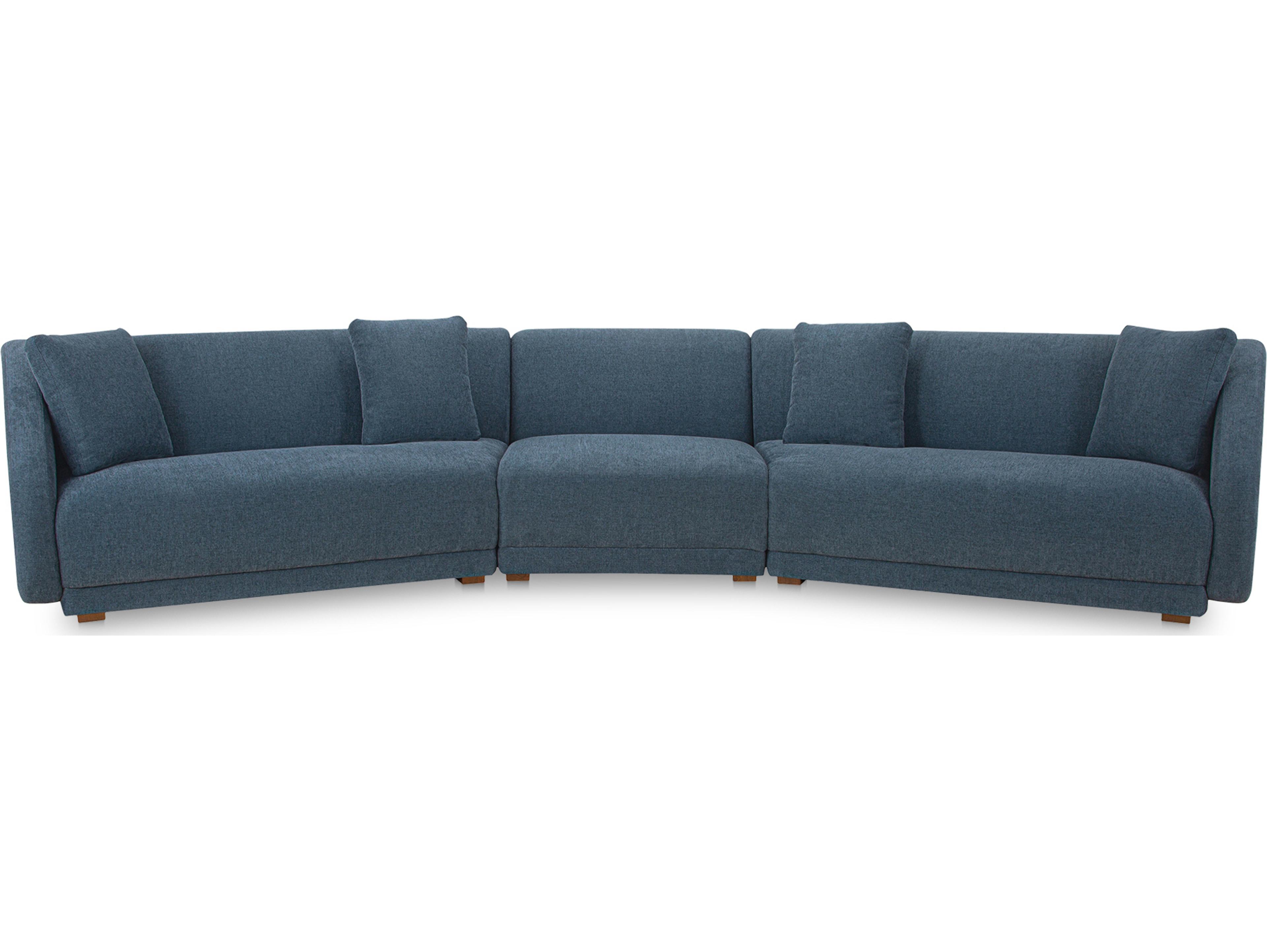 Moe's Home Fraser Blue Upholstered Sectional Sofa