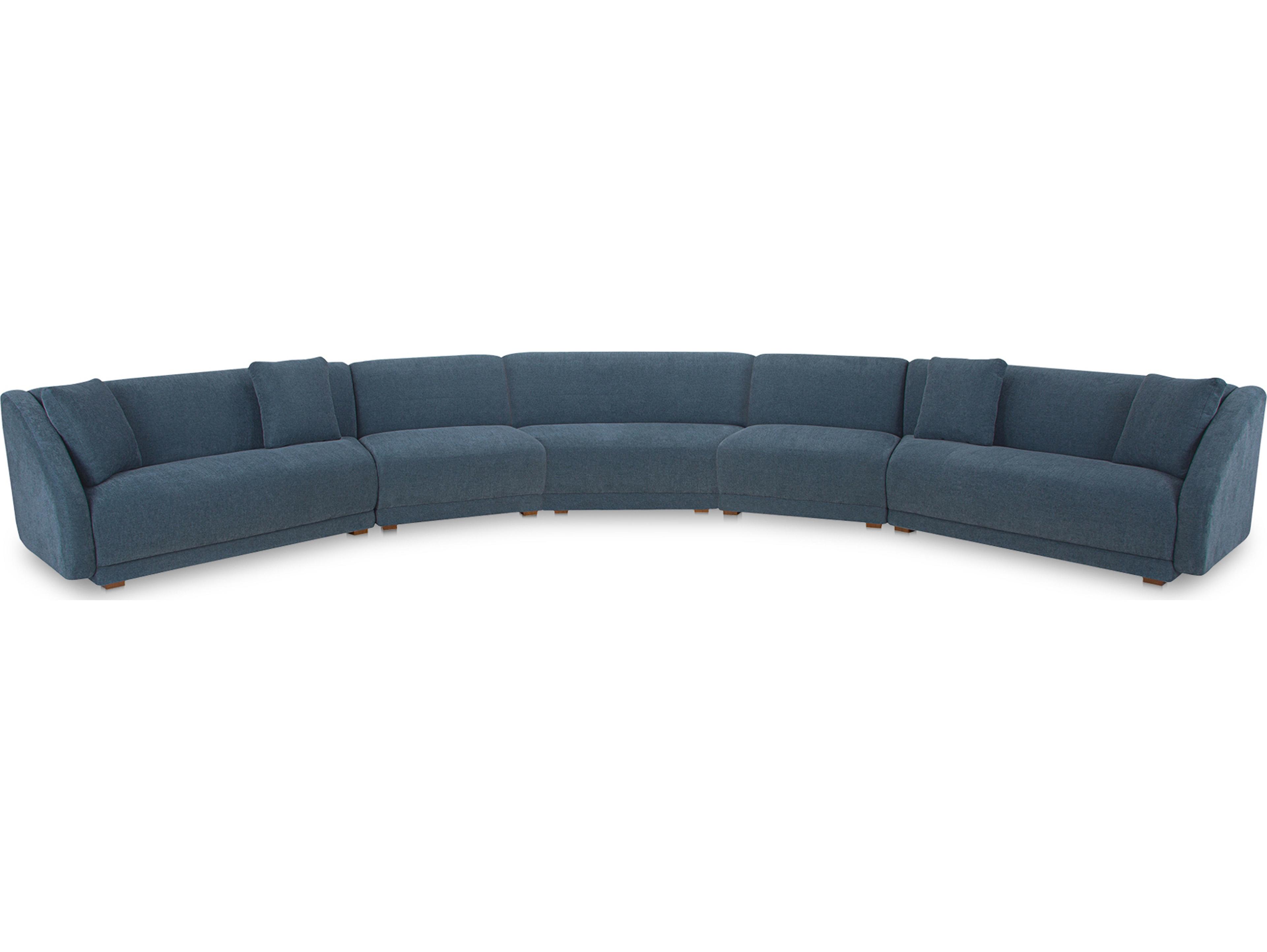 Moe's Home Fraser Blue Upholstered Sectional Sofa