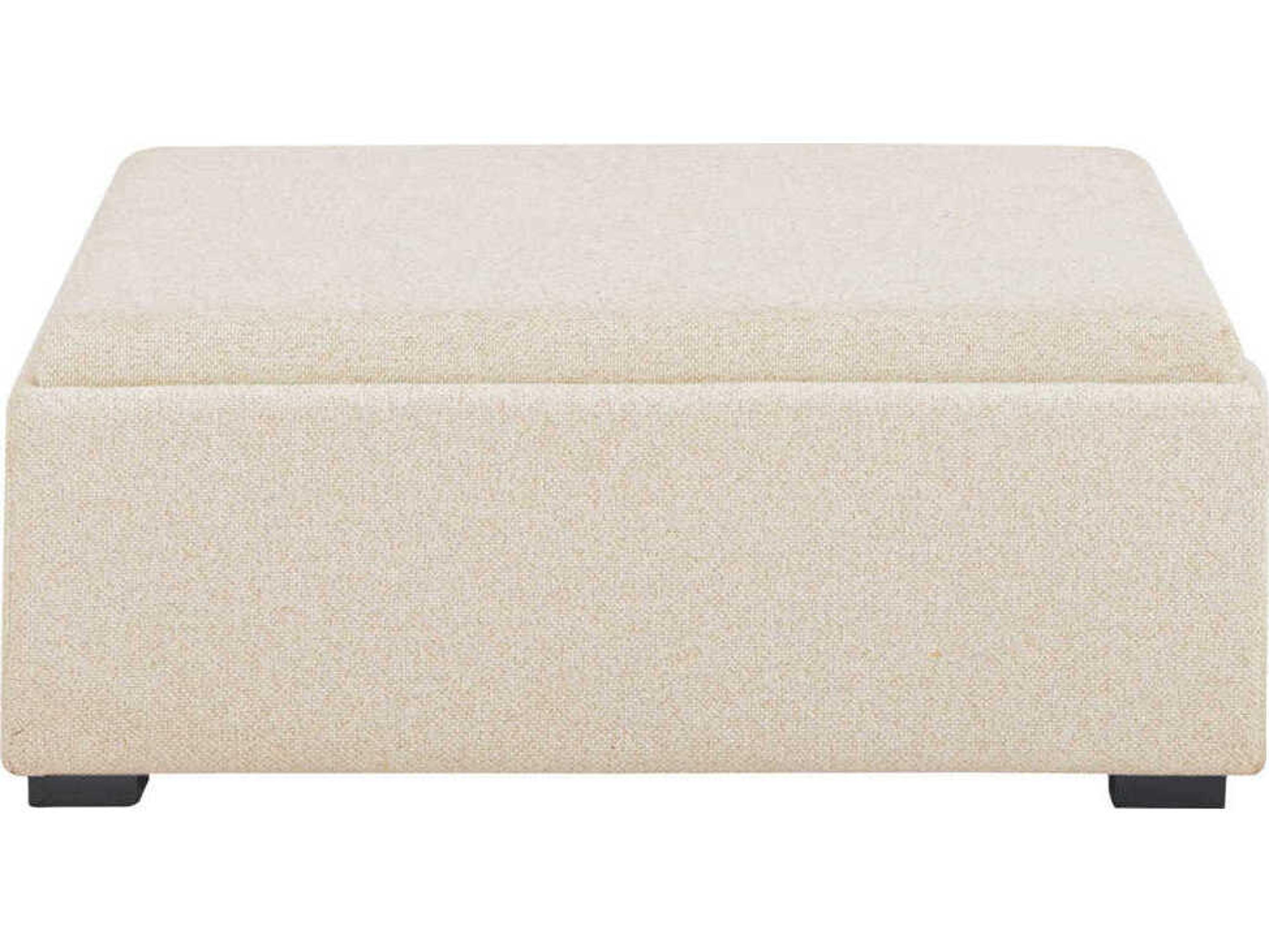 Moe's Home Montana White Upholstered Ottoman