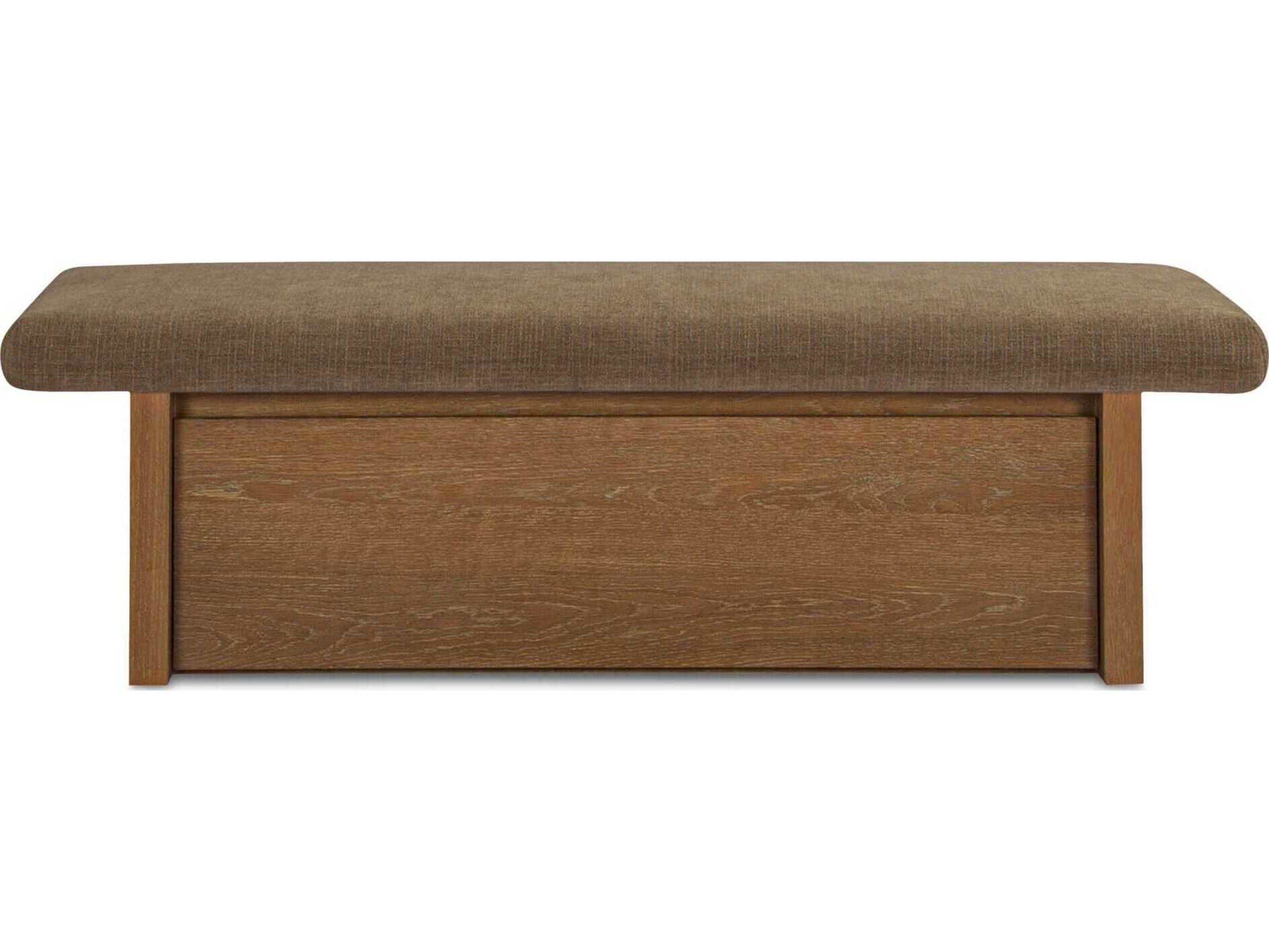 Moe's Home Gemma Taupe Brown Upholstered Accent Bench