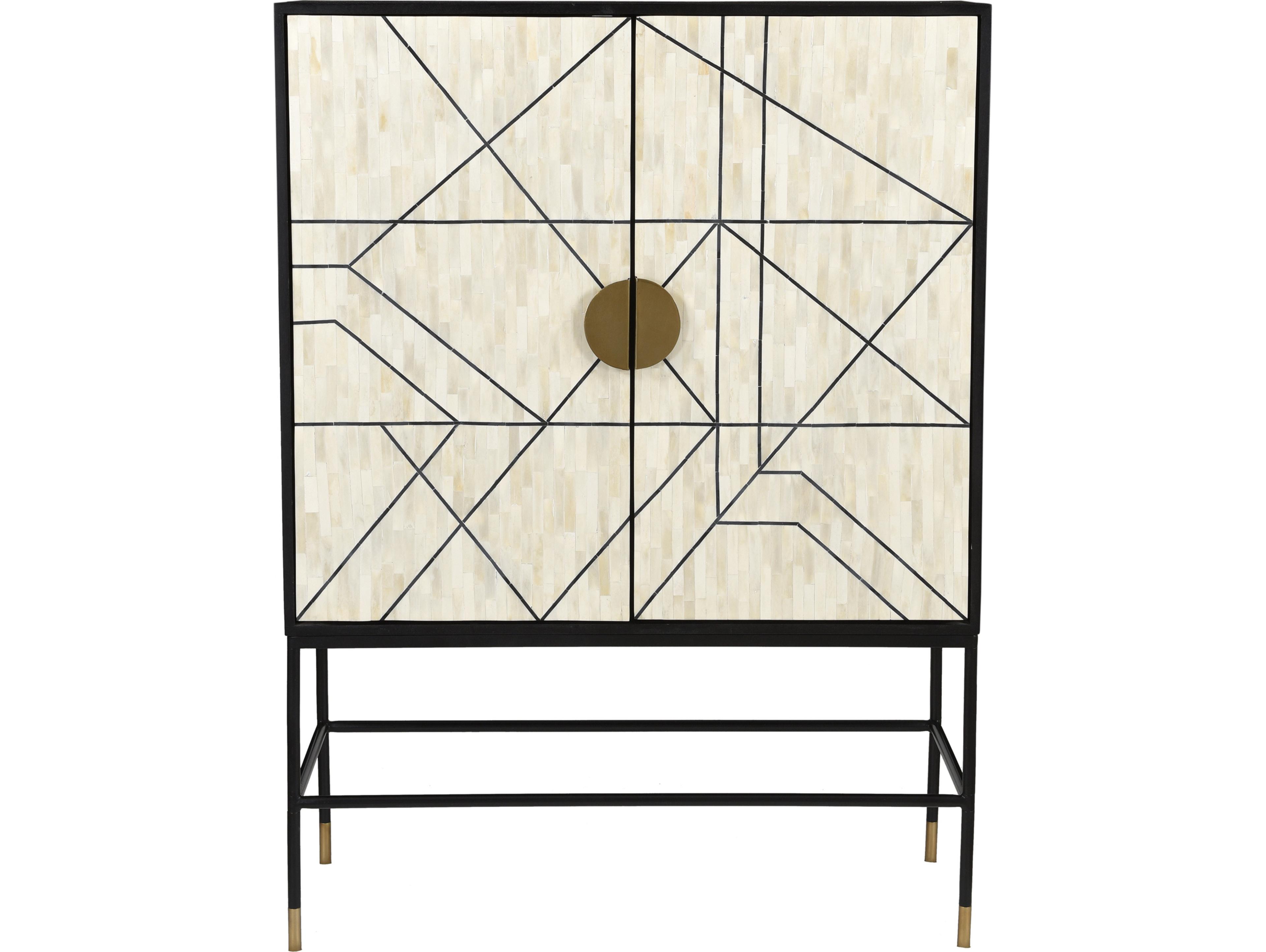 Moe's Home Shaws Cabinet Cream And Black