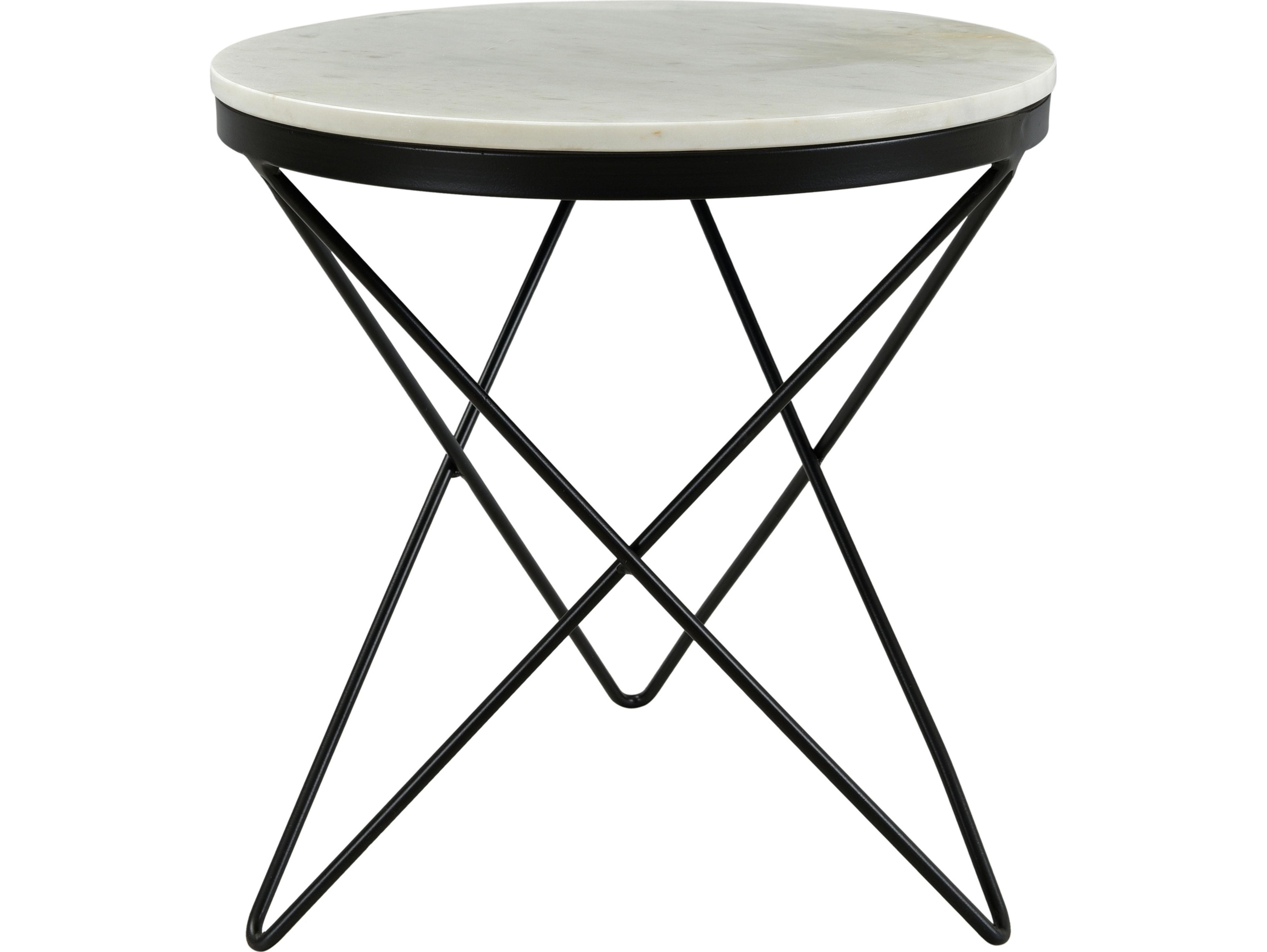 Moe's Home Haley Round Marble Black End Table