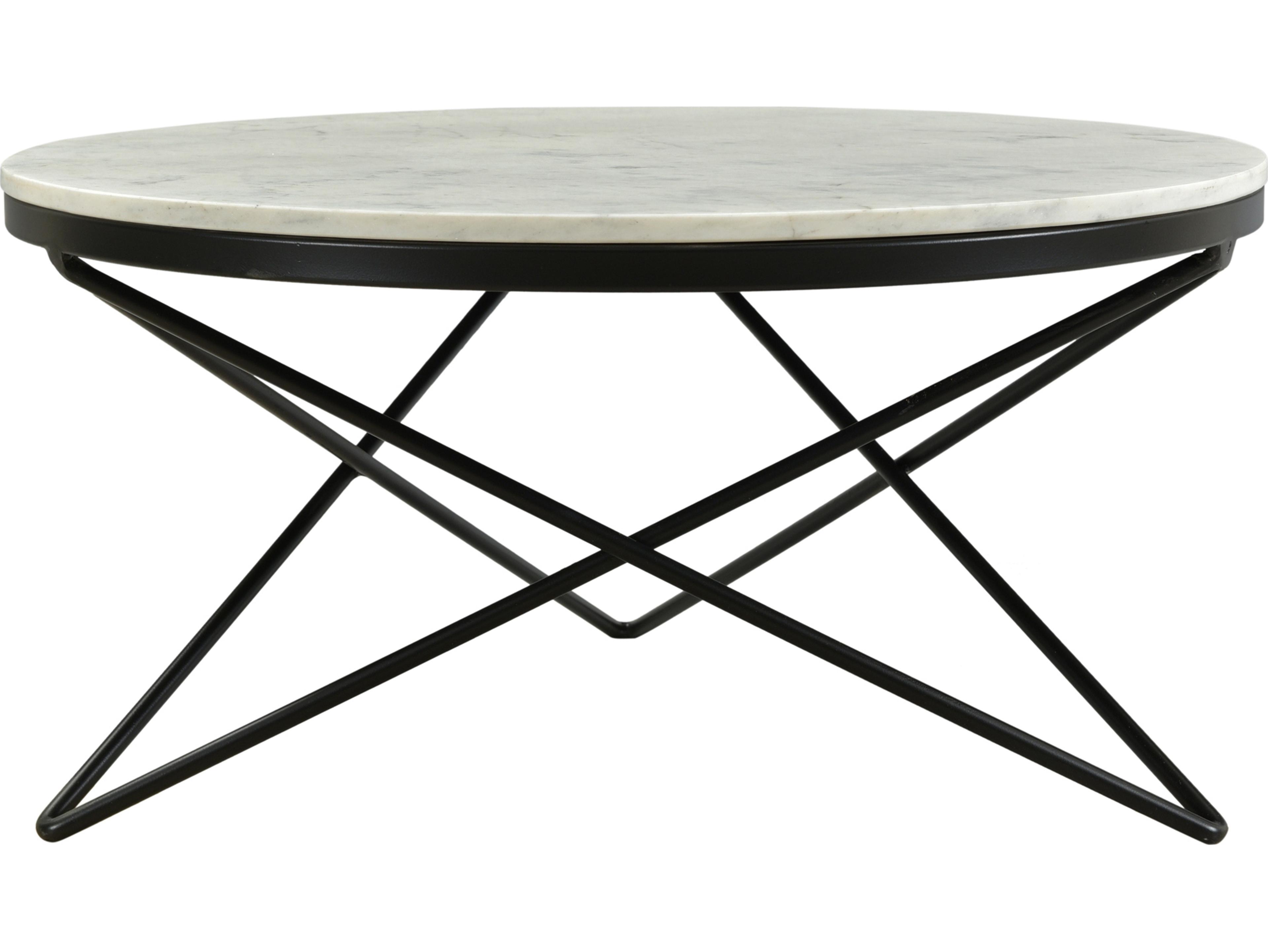 Haley Round Marble Black Coffee Table