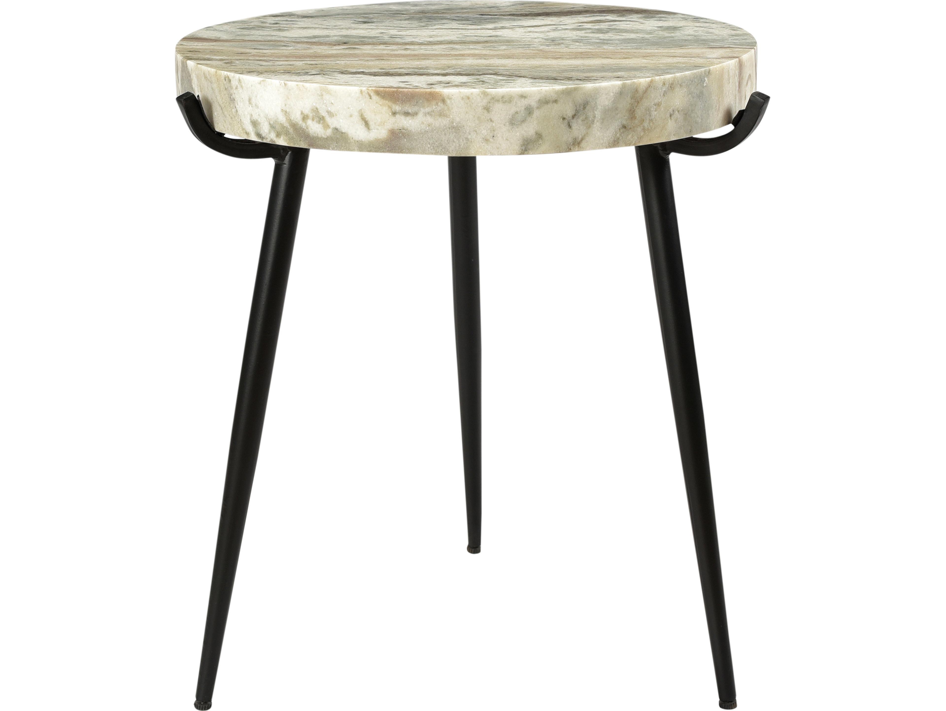 Moe's Home Round Marble Light Brown End Table