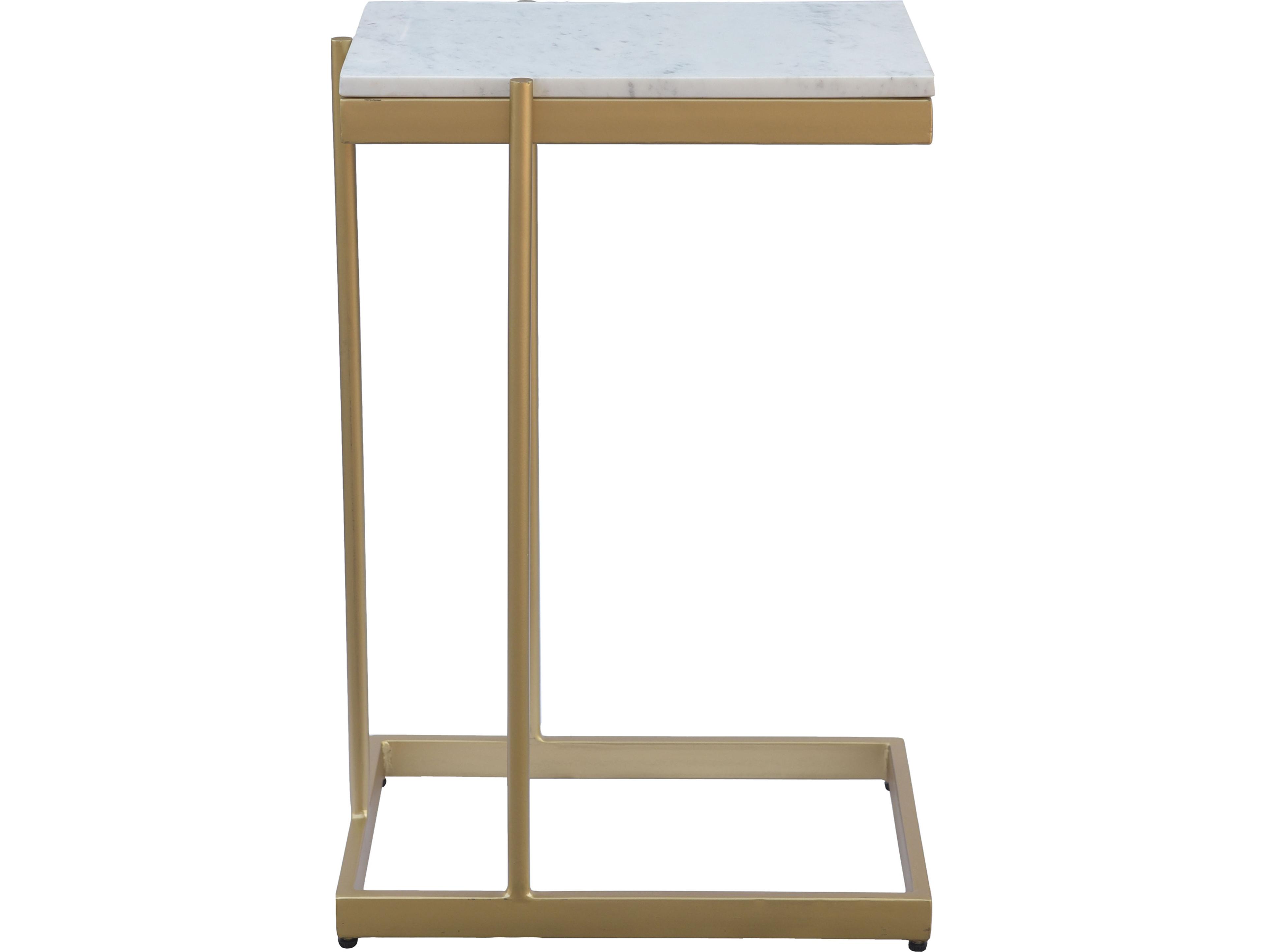 Moe's Home Rectangular White Marble Gold End Table