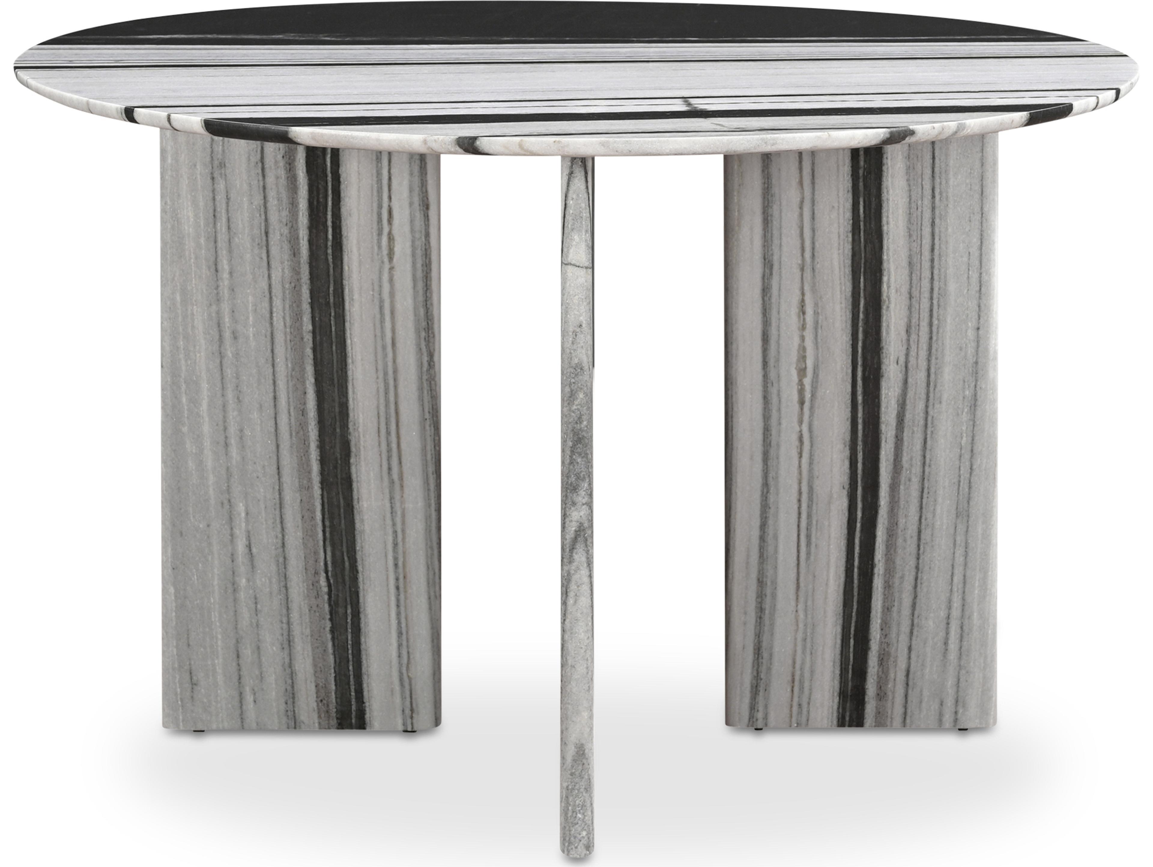 Moe's Home Celia Round Dining Table Panda Marble
