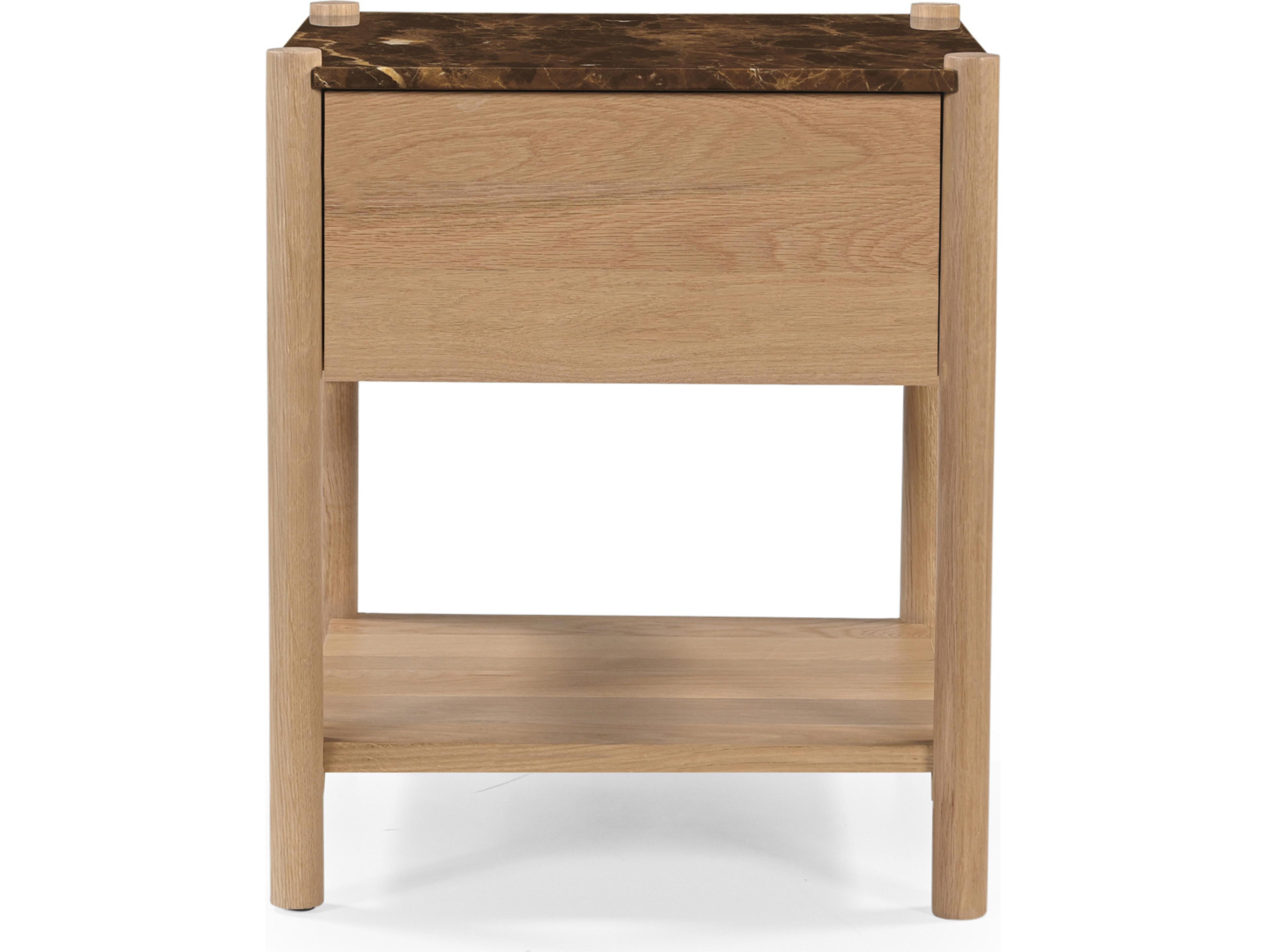 Moe's Home Elio 1-Drawer Brown Oak Wood Nightstand