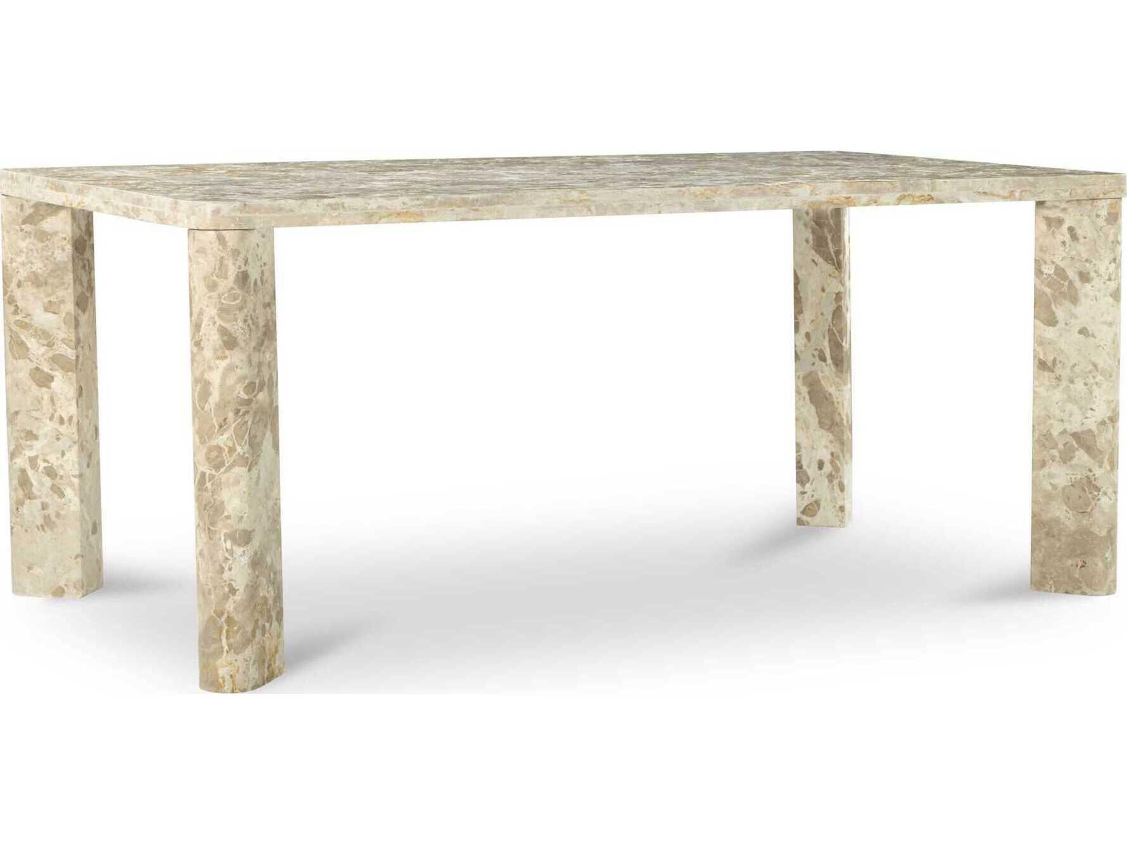 Moe's Home Segment Rectangular Marble Beige Dining Table