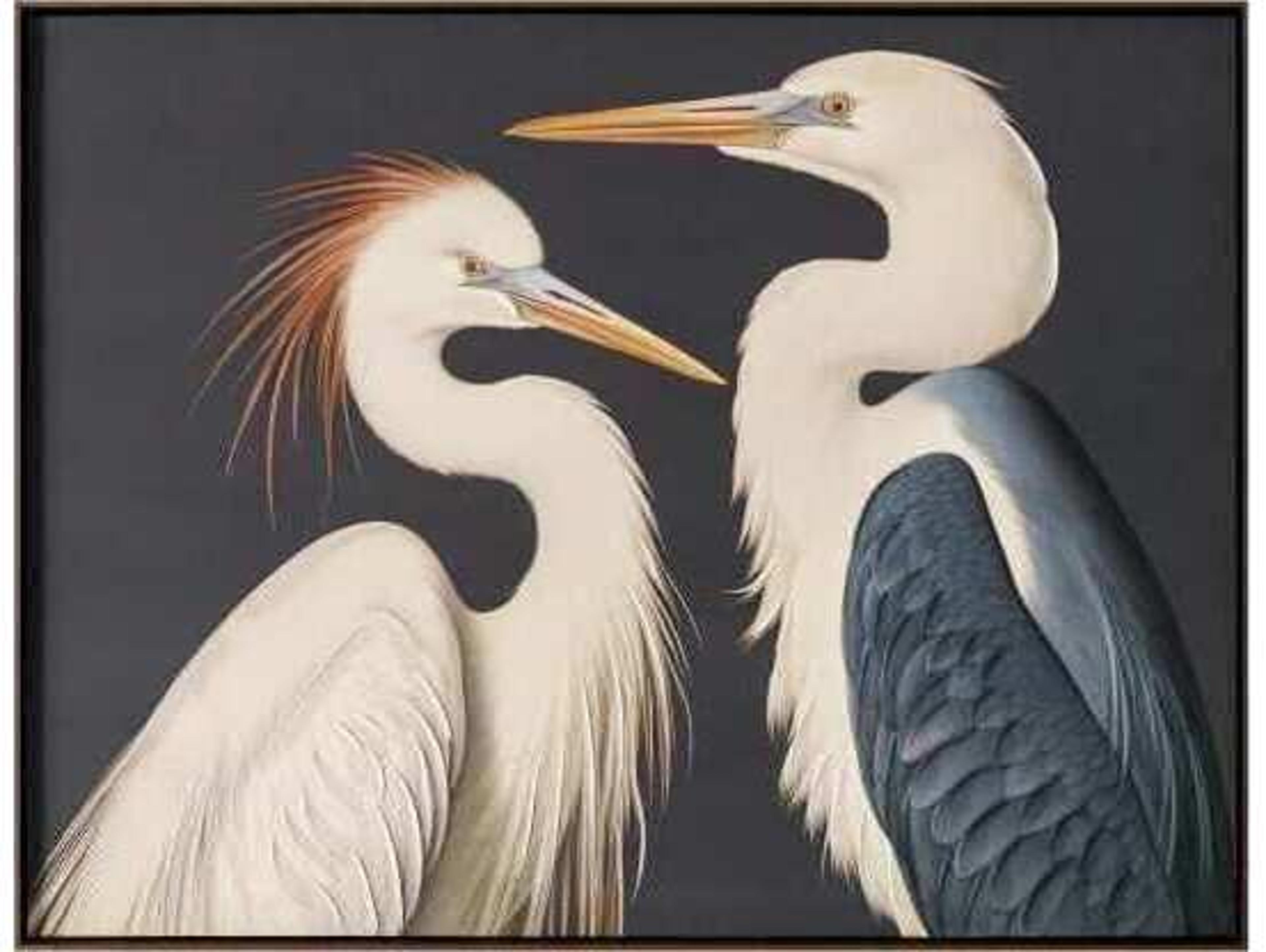 Moe's Home Two Cranes Framed Painting