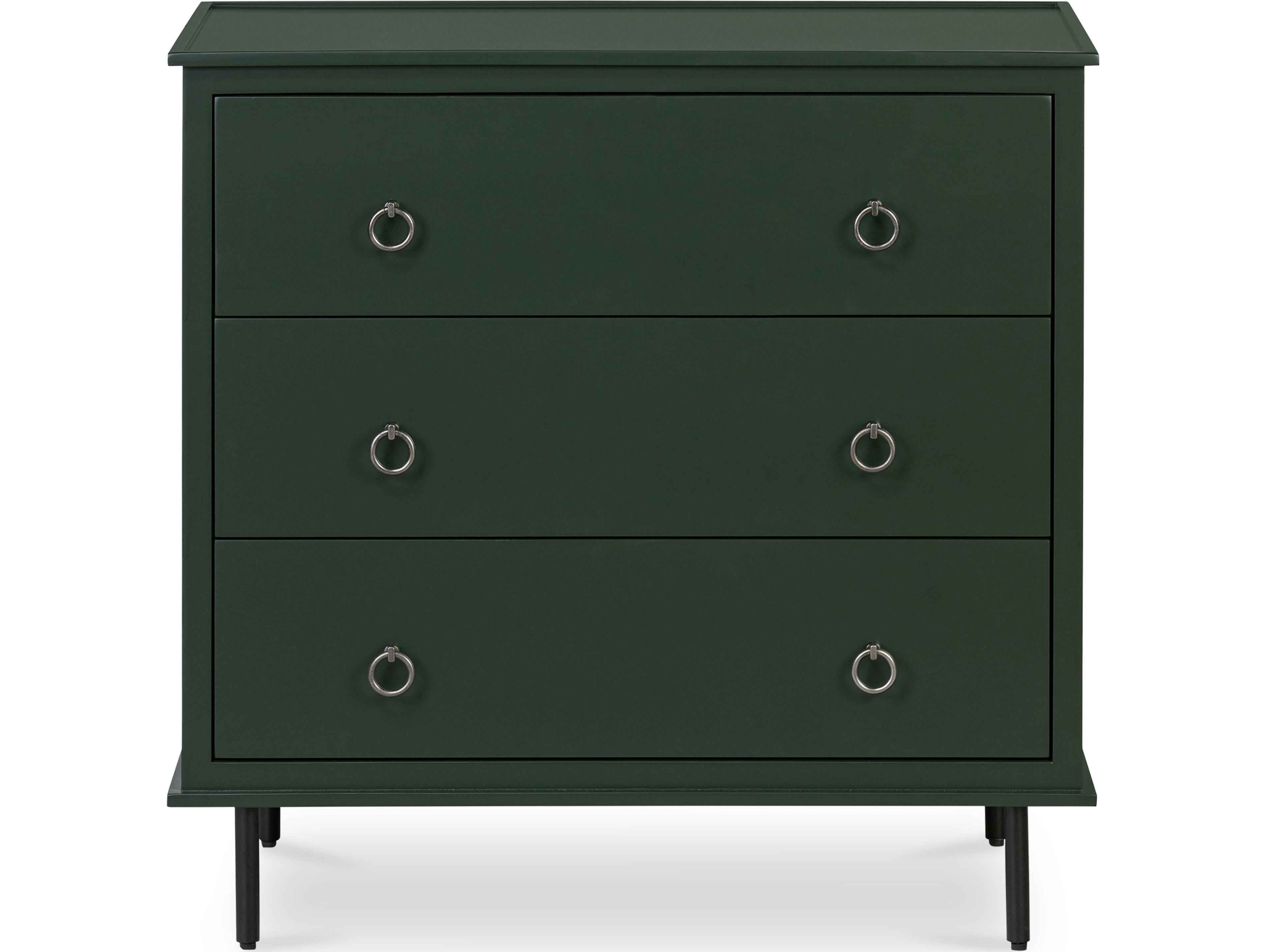 Moe's Home Reagan 3 Drawer Nightstand Deep Green