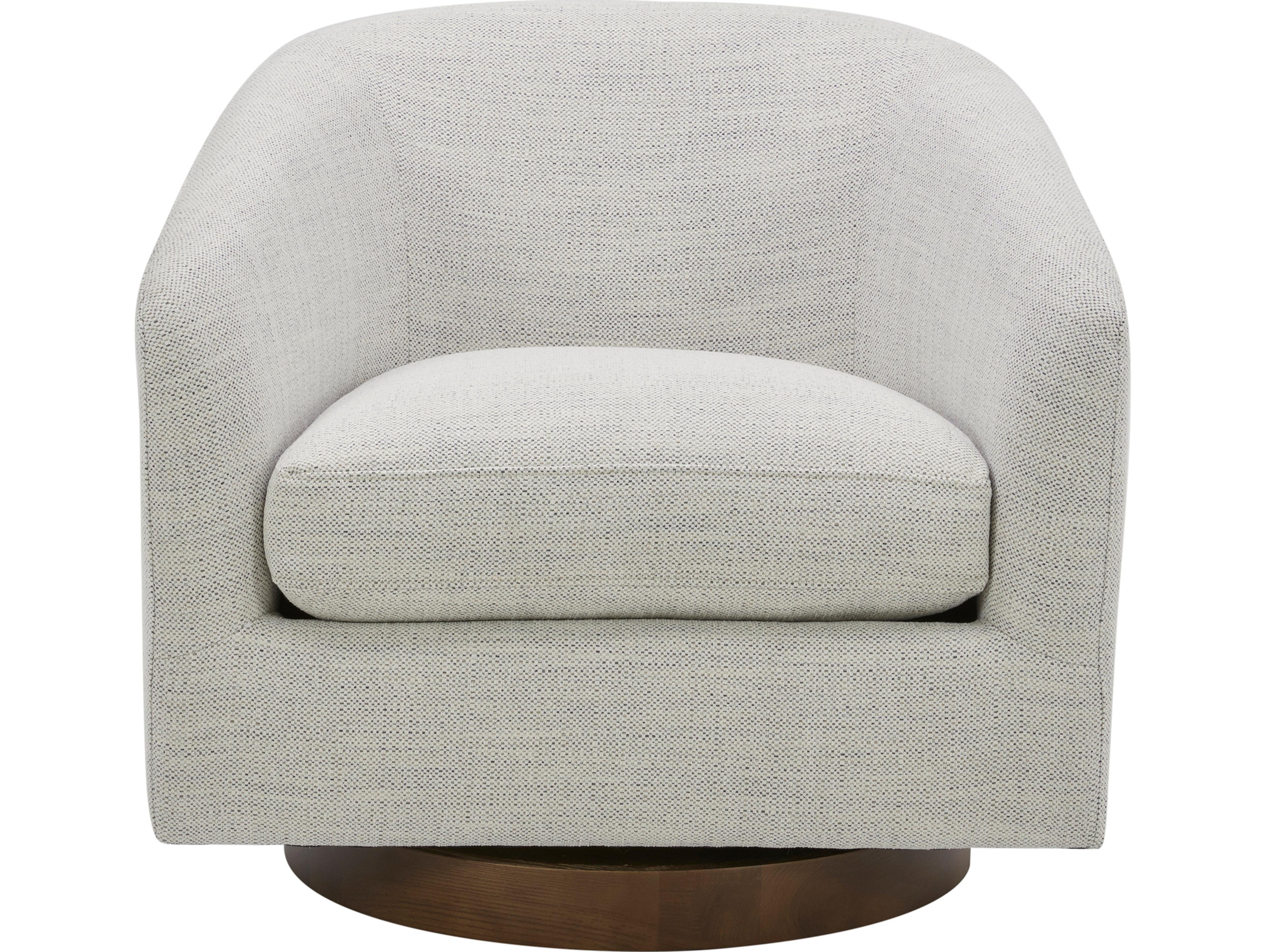 Moe's Home Swivel White Fabric Accent Chair