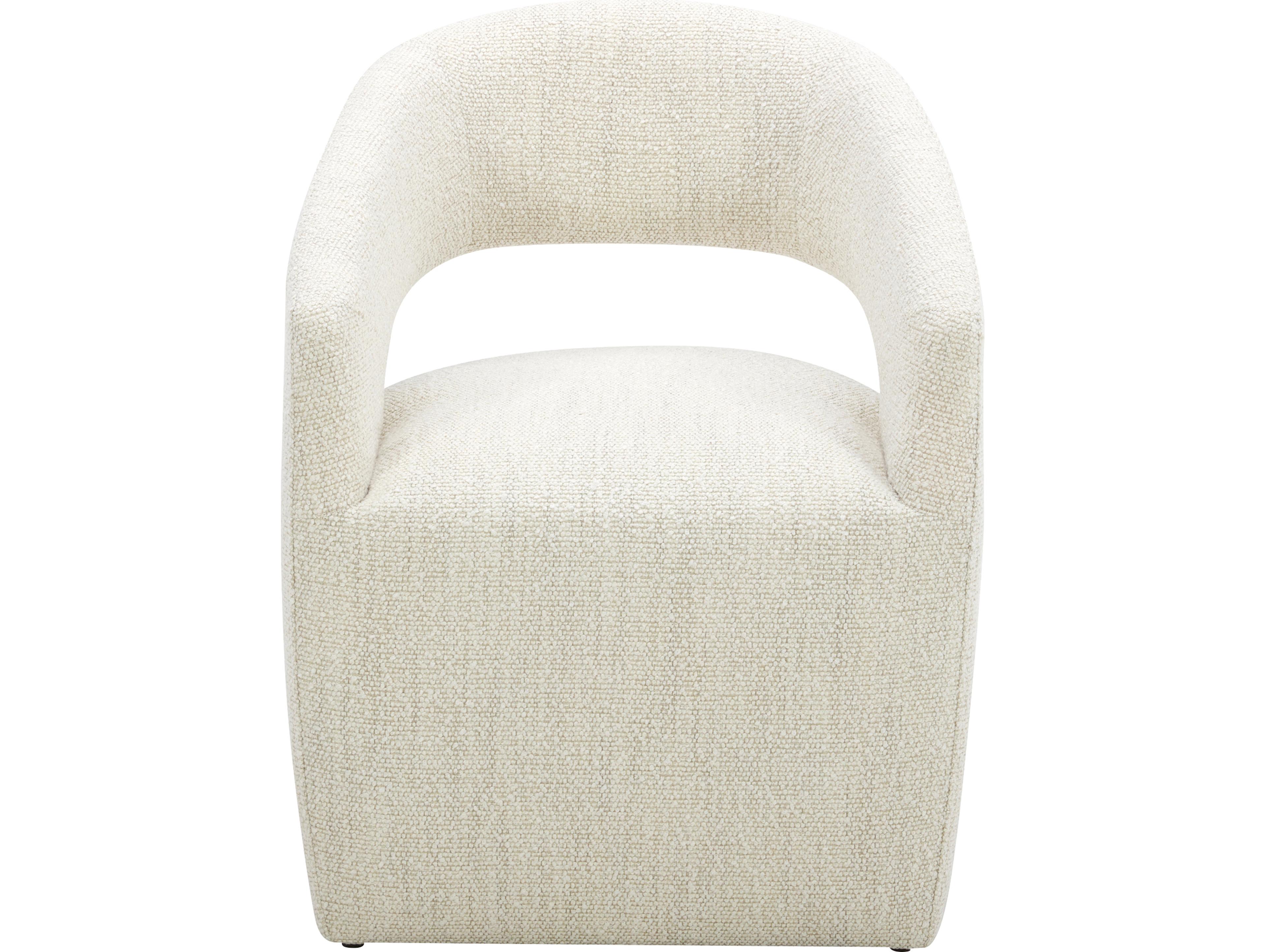 Barrow White Upholstered Arm Dining Chair