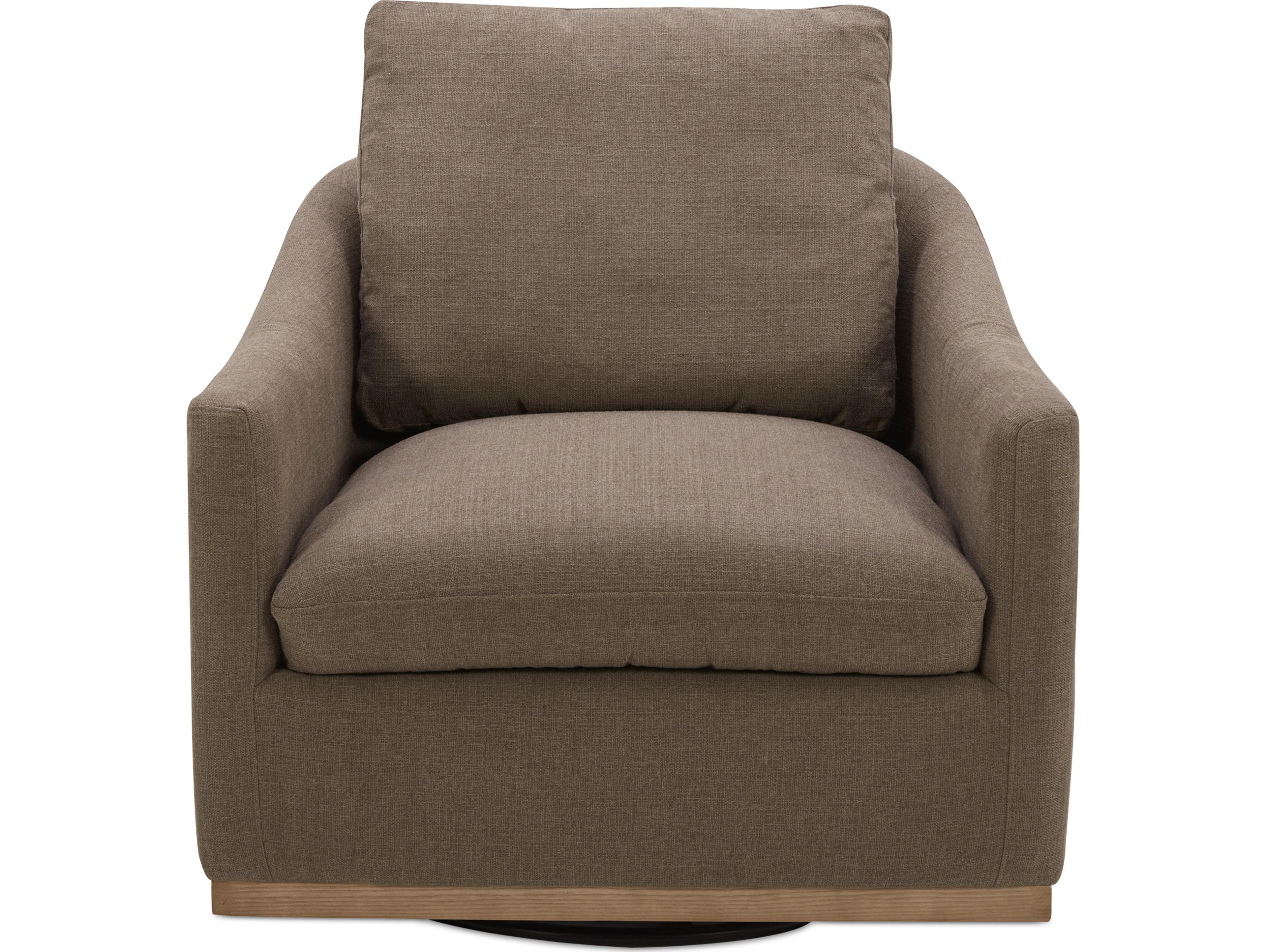 Linden Swivel Brown Fabric Accent Chair