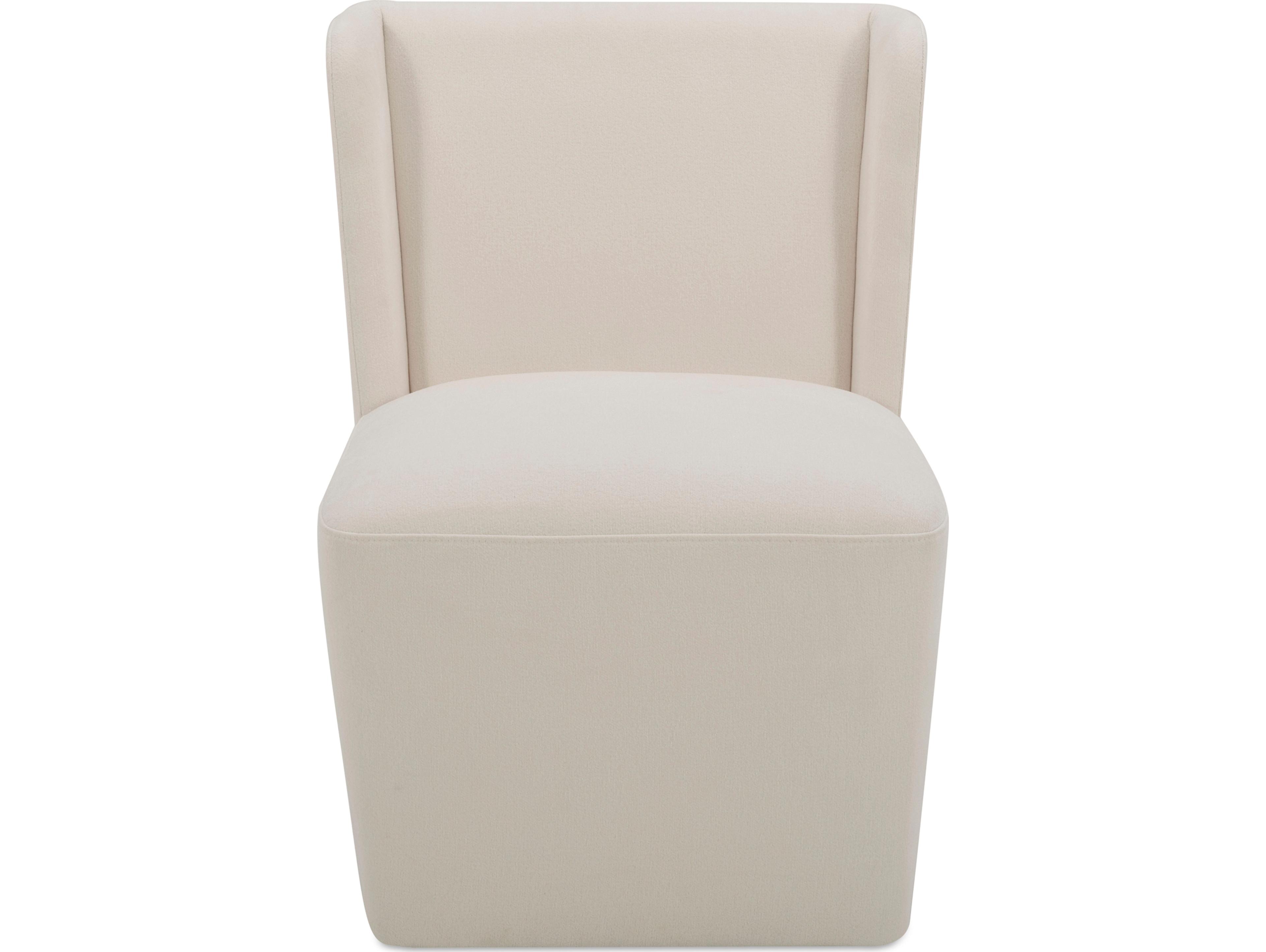 Moe's Home Cormac Rolling White Upholstered Side Dining Chair