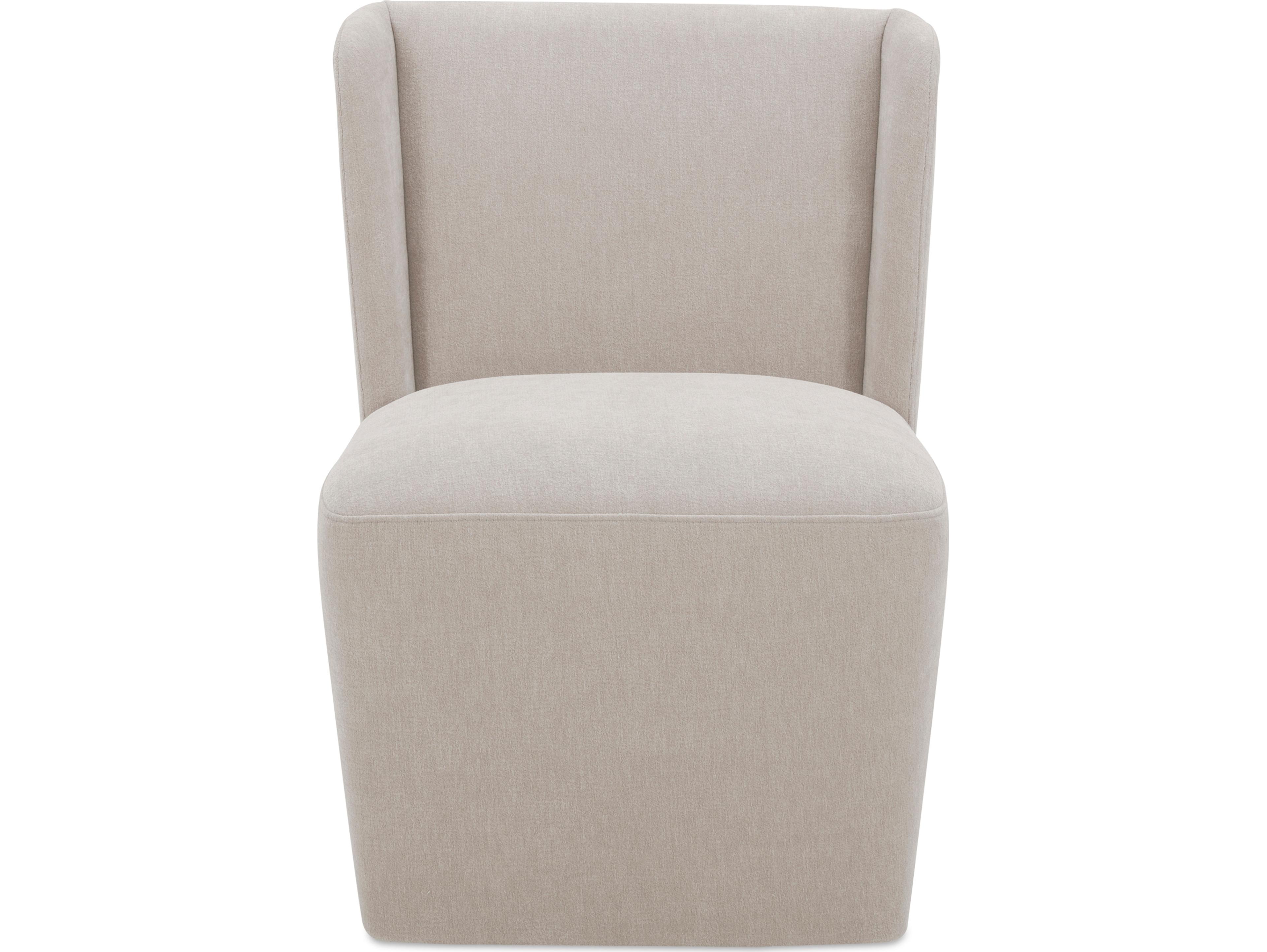 Moe's Home Cormac Rolling White Upholstered Side Dining Chair