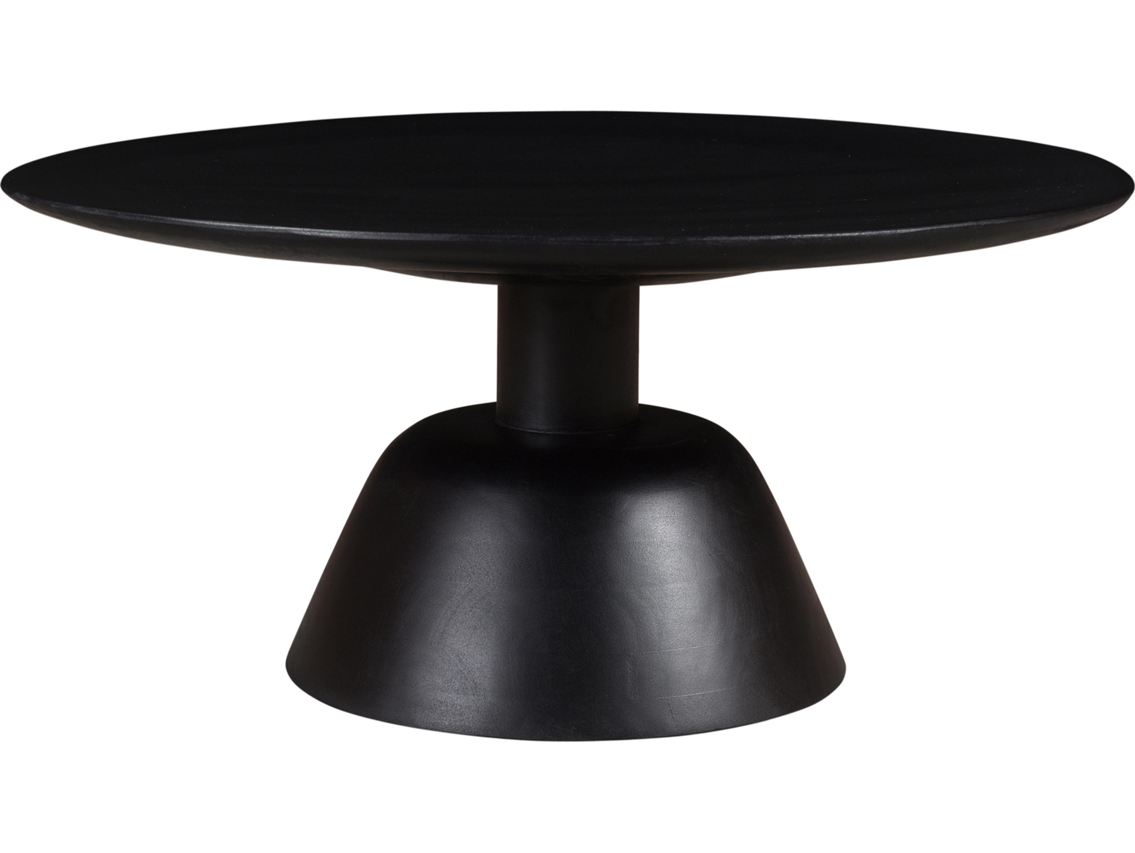 Moe's Home Nels Round Wood Charcoal Black Coffee Table