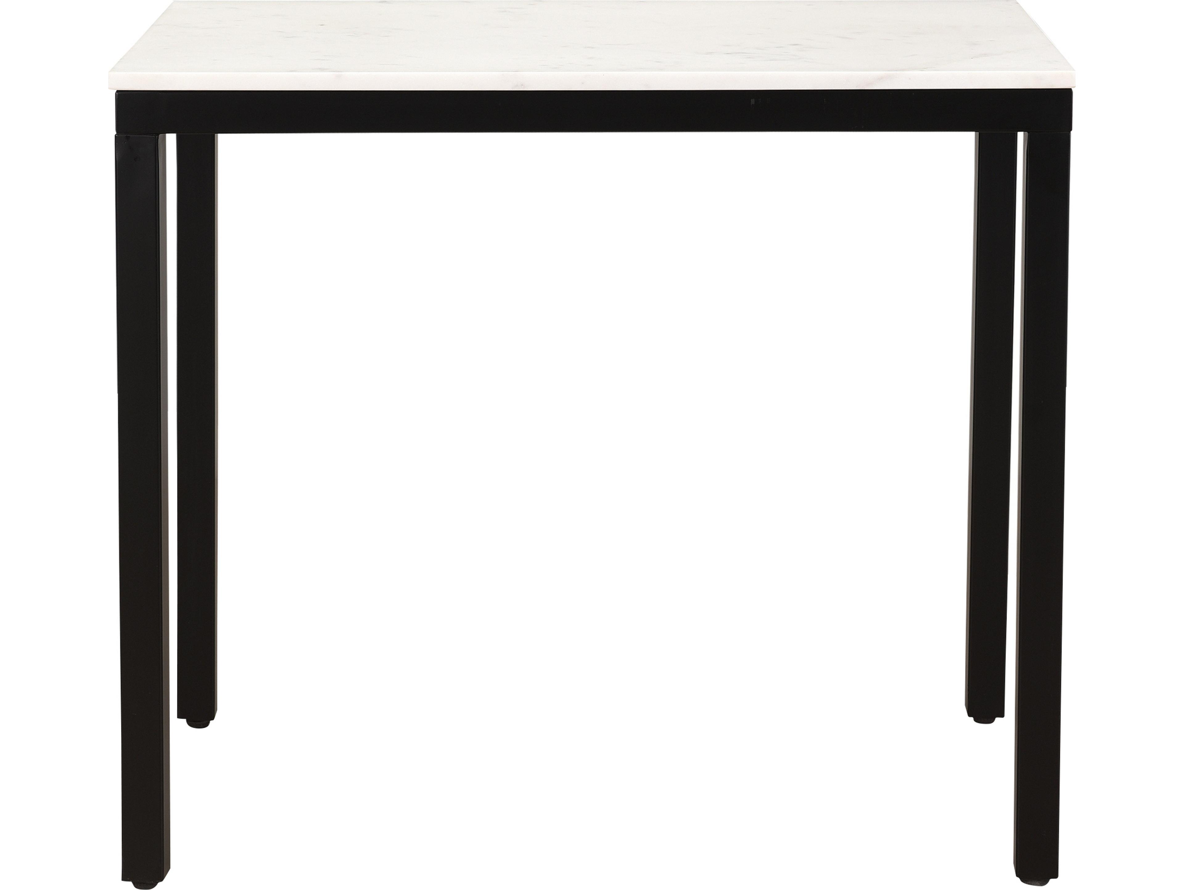 Moe's Home Parson White Marble Black Computer Desk