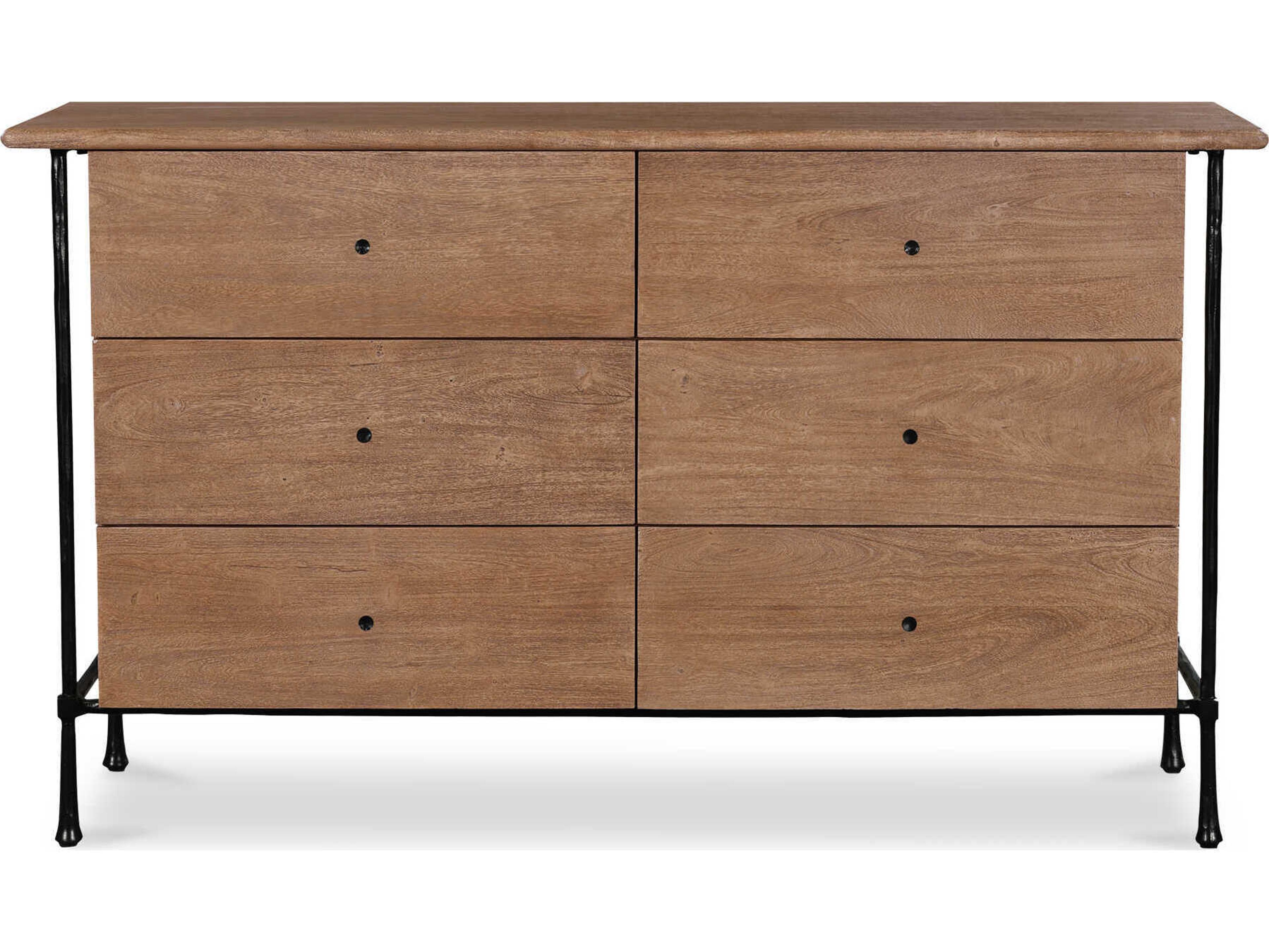 Moe's Home Rene 6-Drawers Acacia Wood Double Dresser