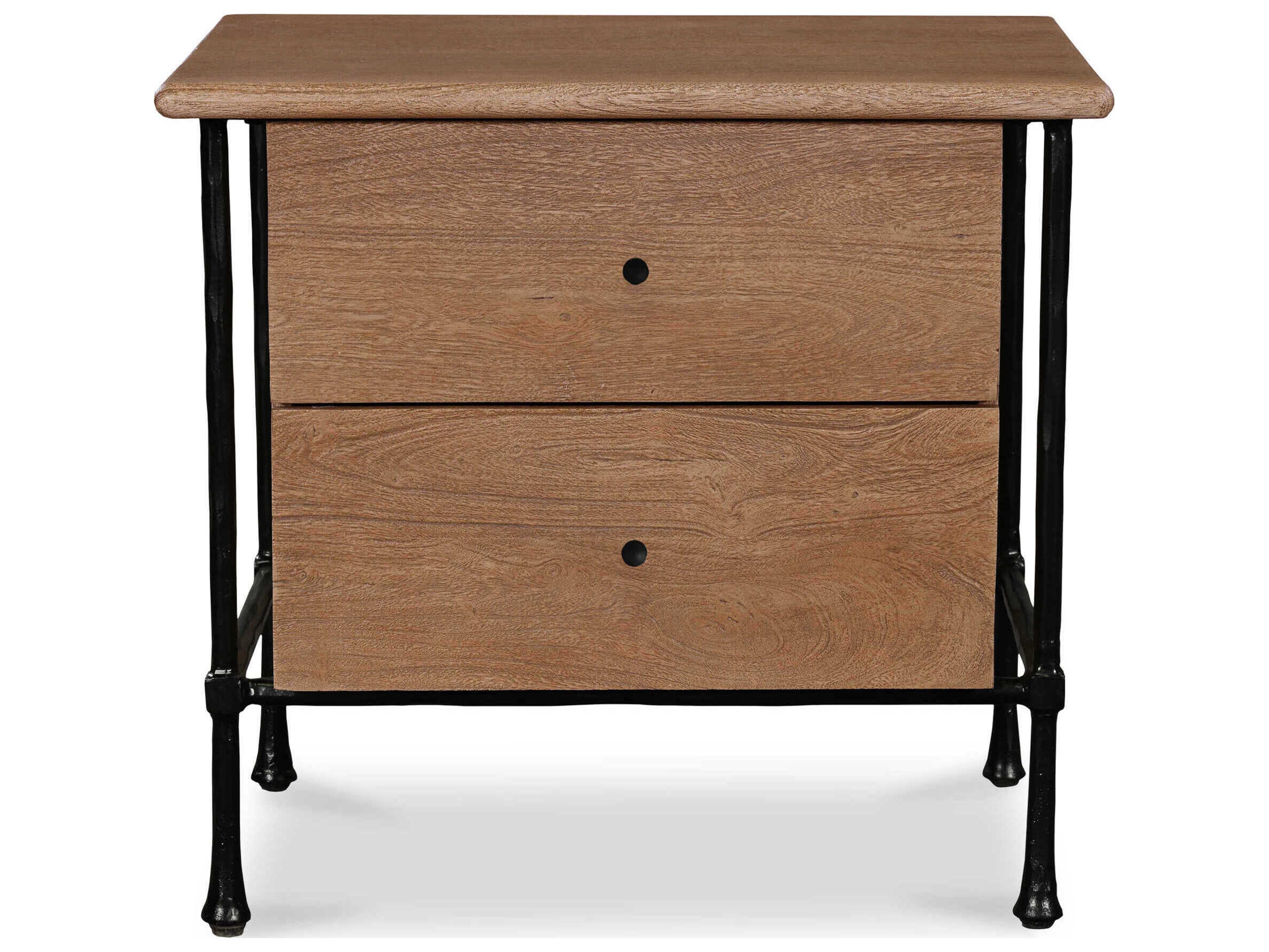 Moe's Home Rene 2-Drawers Acacia Wood Nightstand