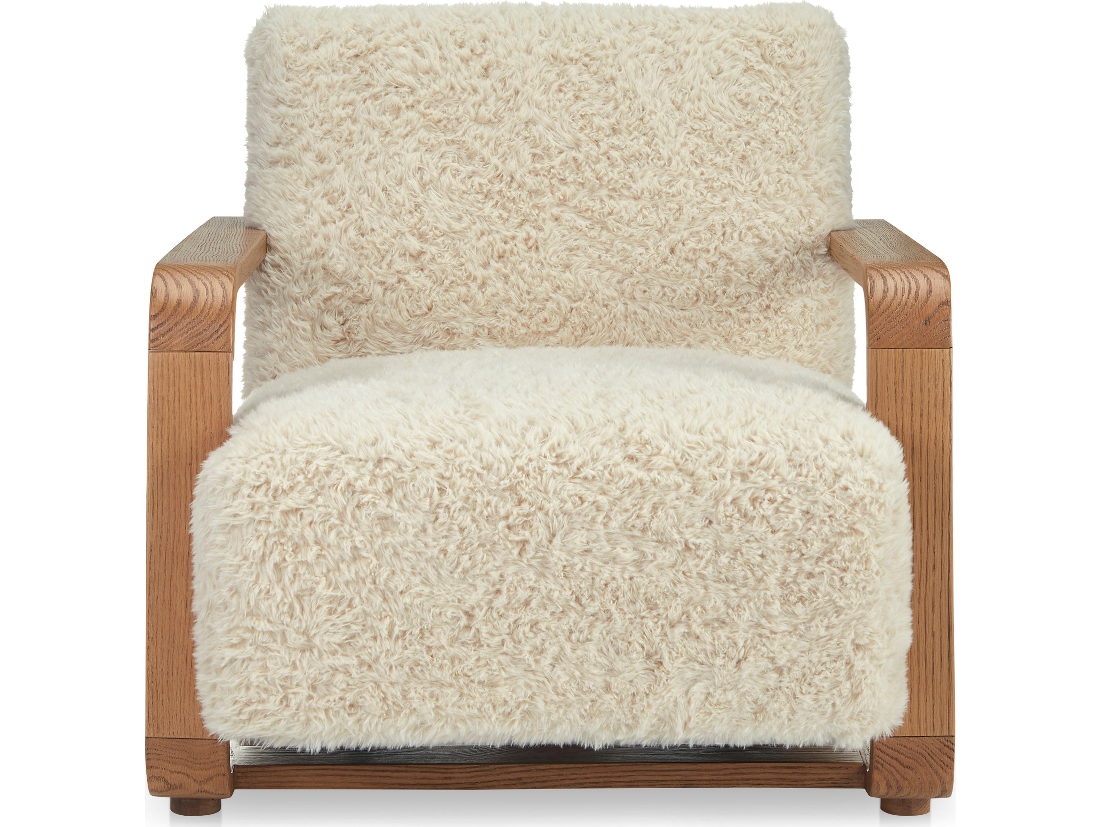 Moe's Home Eckersley Lounge Chair Cream Faux Fur