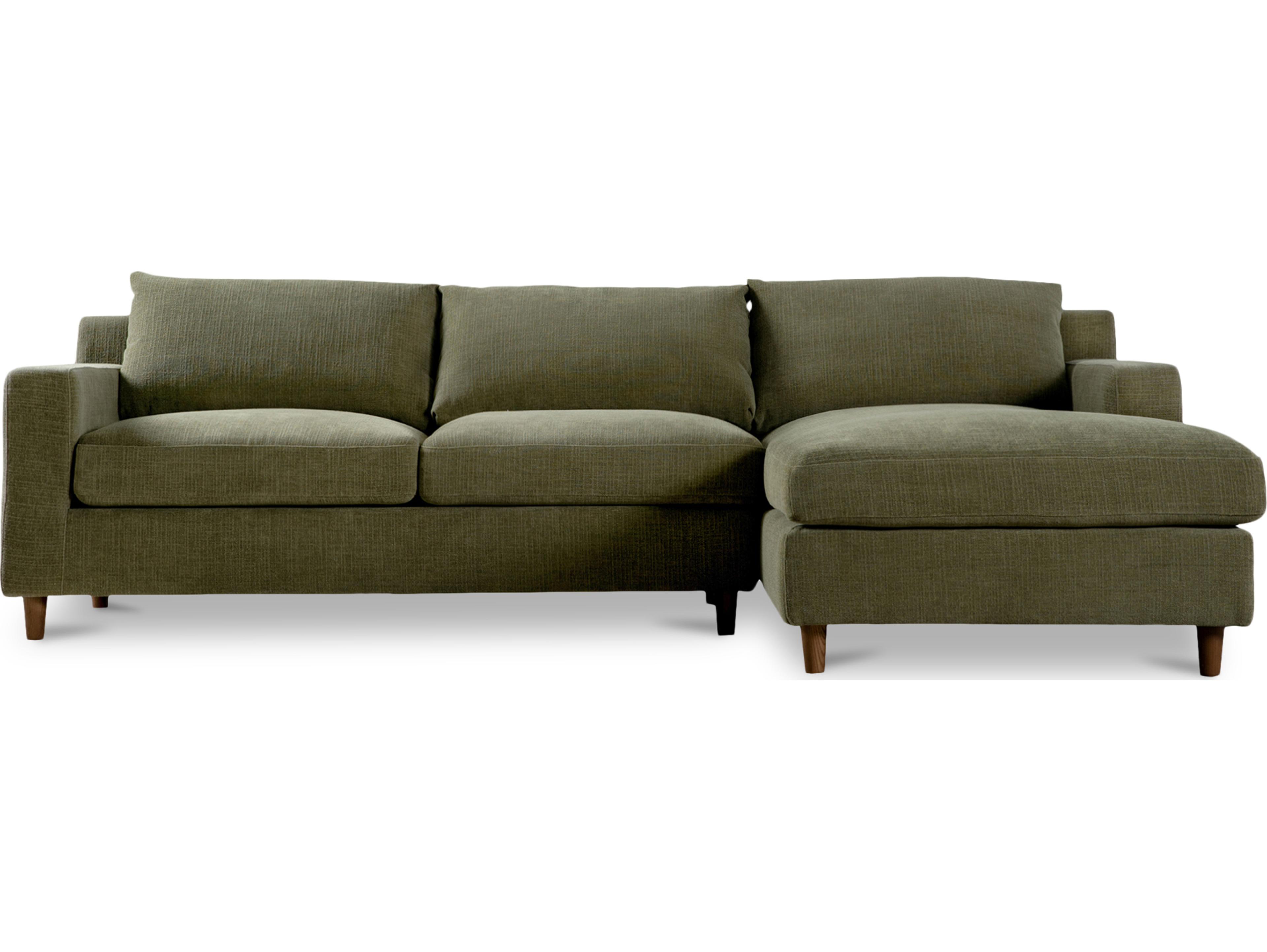 Moe's Home Hutton Green Upholstered Right Sectional Sofa
