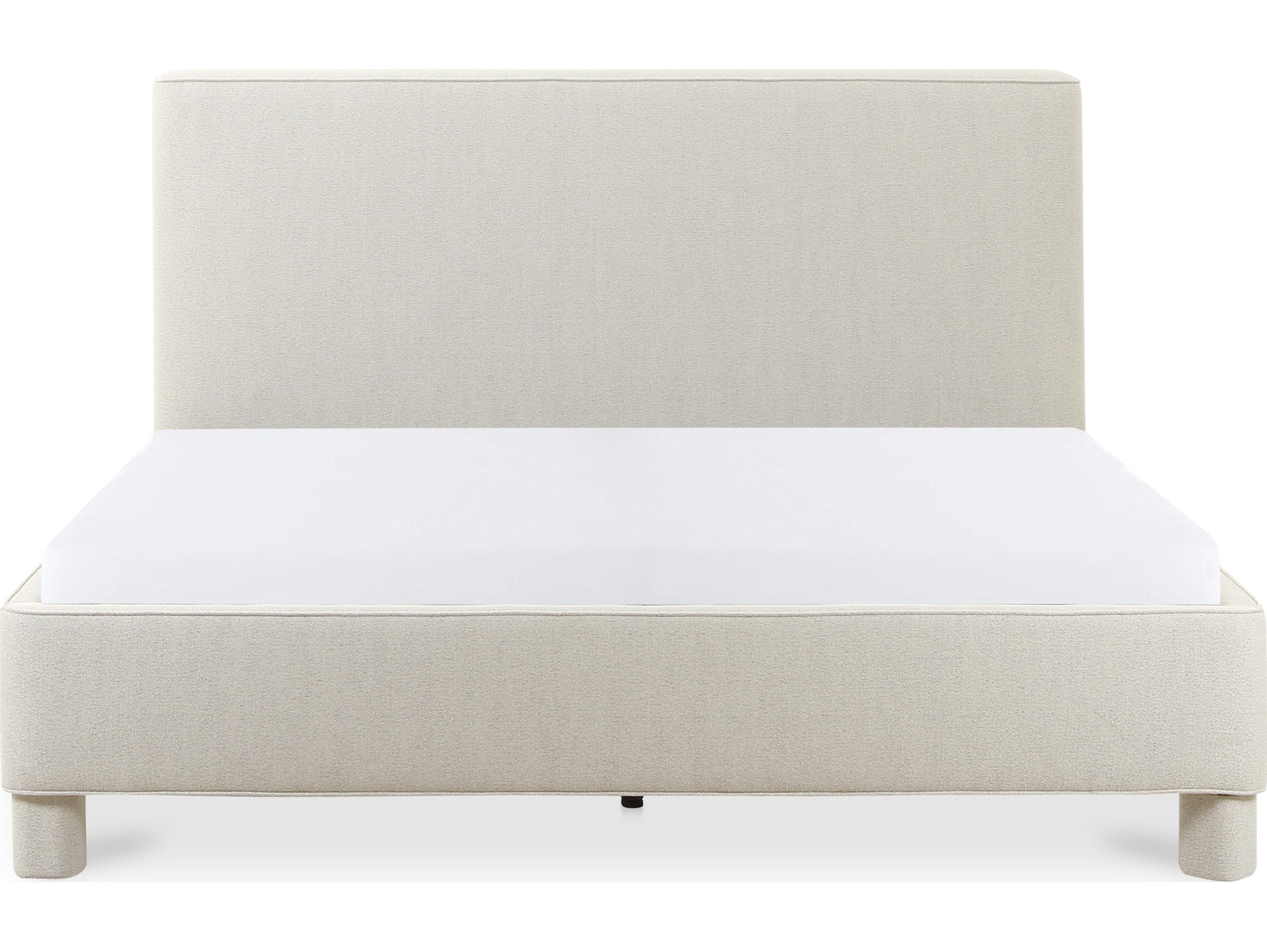 Moe's Home Ichigo Light Grey Ply Wood Upholstered King Panel Bed