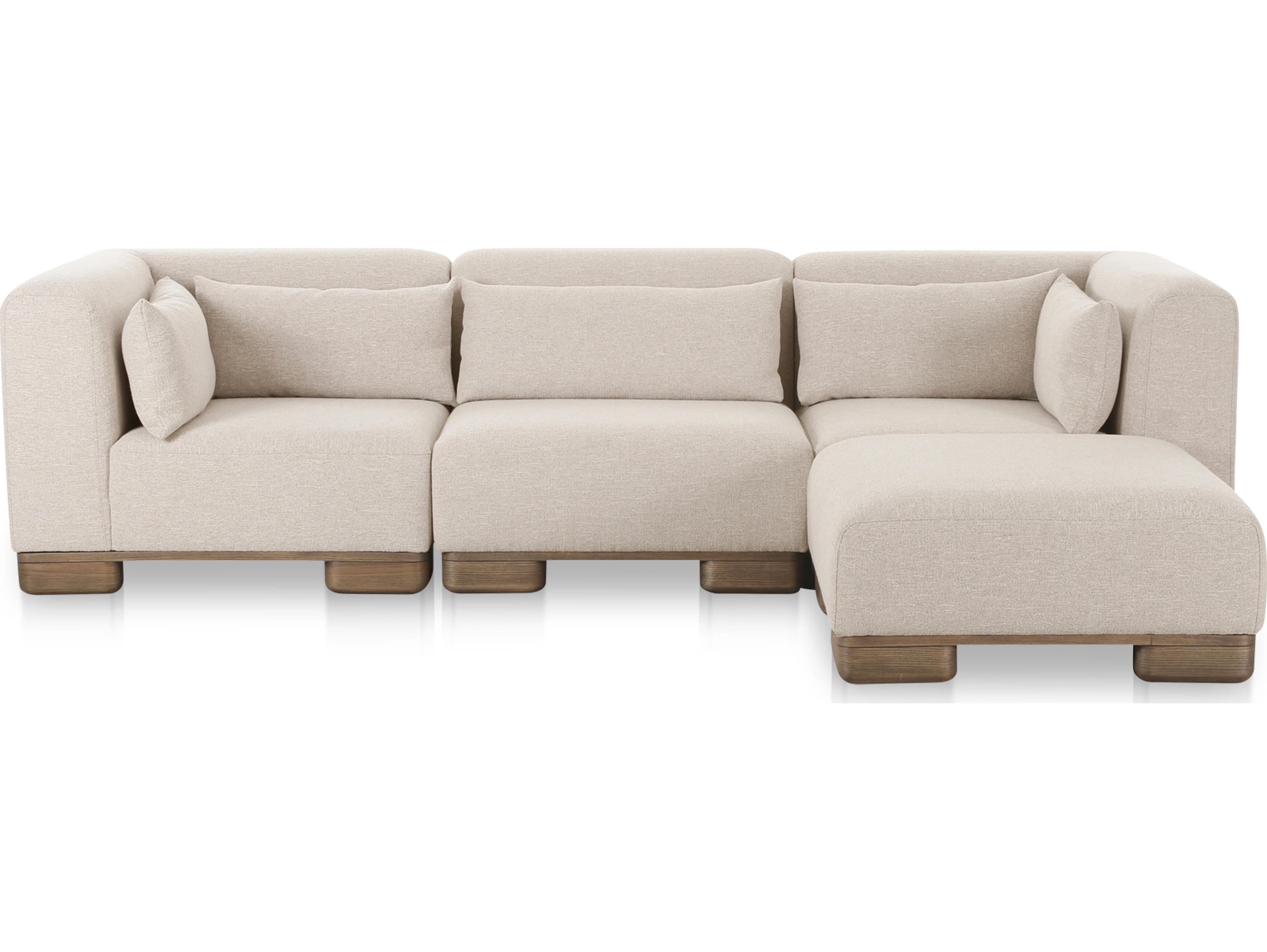 Moe's Home June Beige Upholstered Sectional Sofa