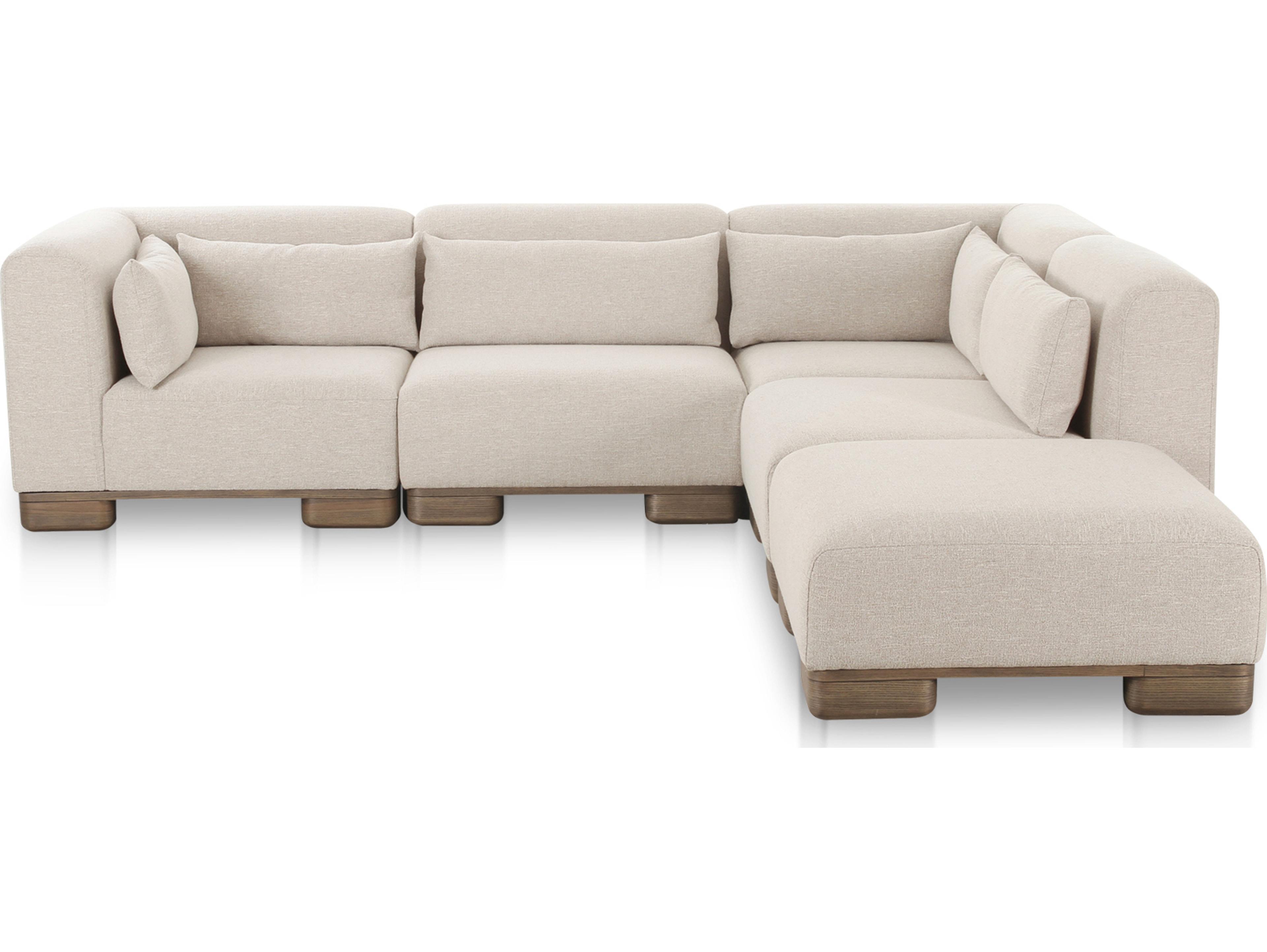 Moe's Home June Beige Upholstered Sectional Sofa
