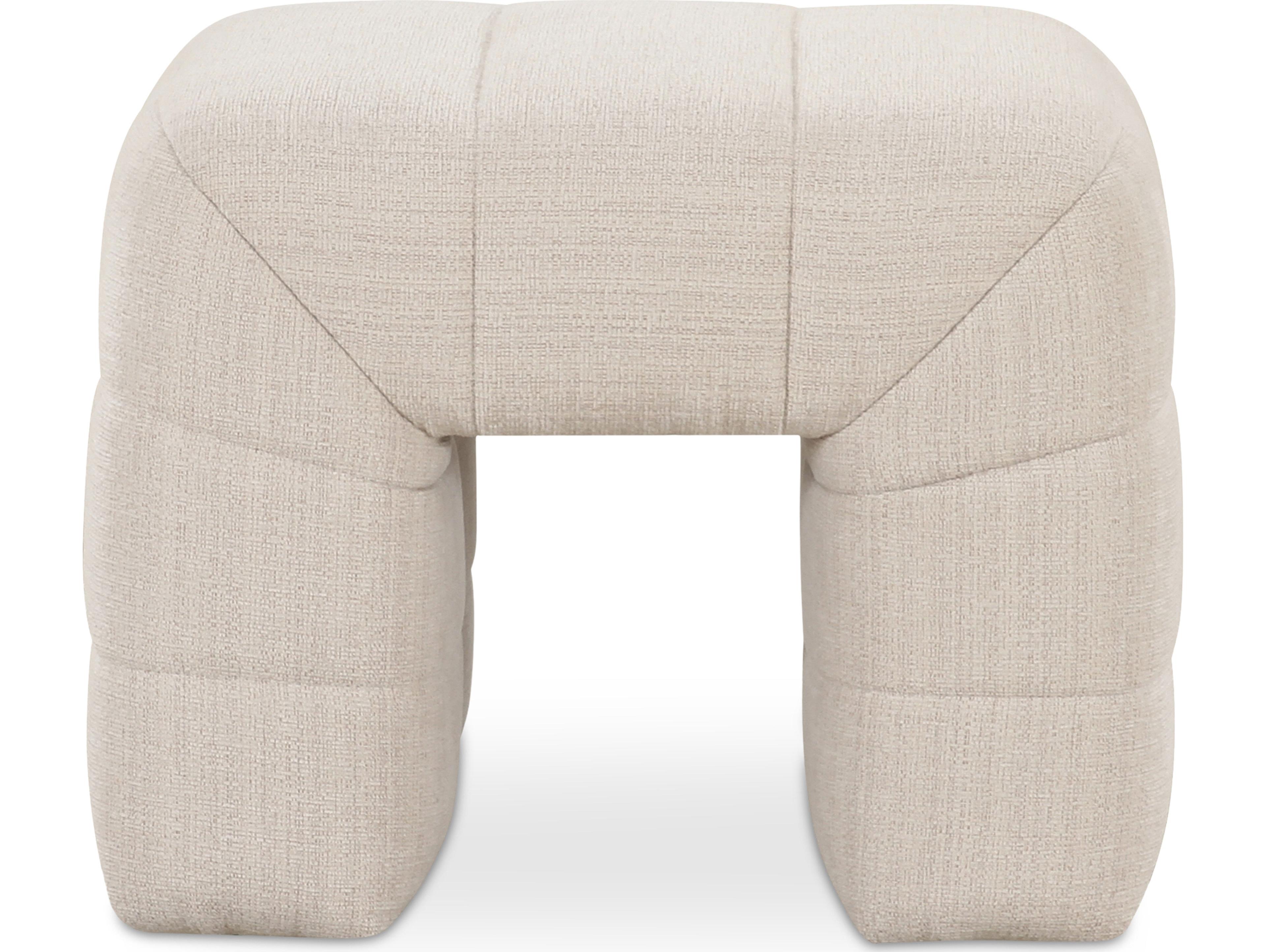 Moe's Home Verity White Upholstered Accent Stool