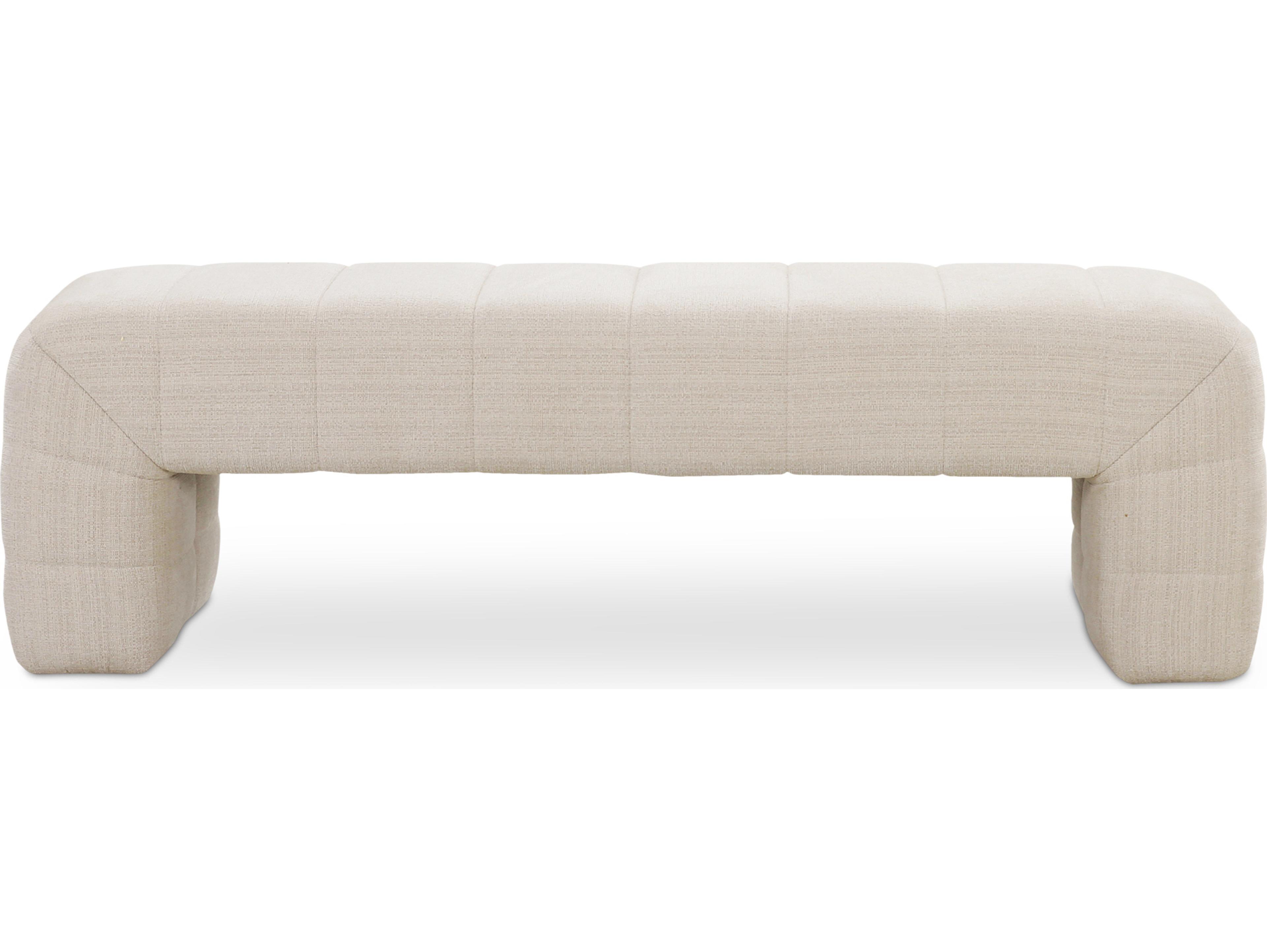 Moe's Home Verity Beige Upholstered Accent Bench
