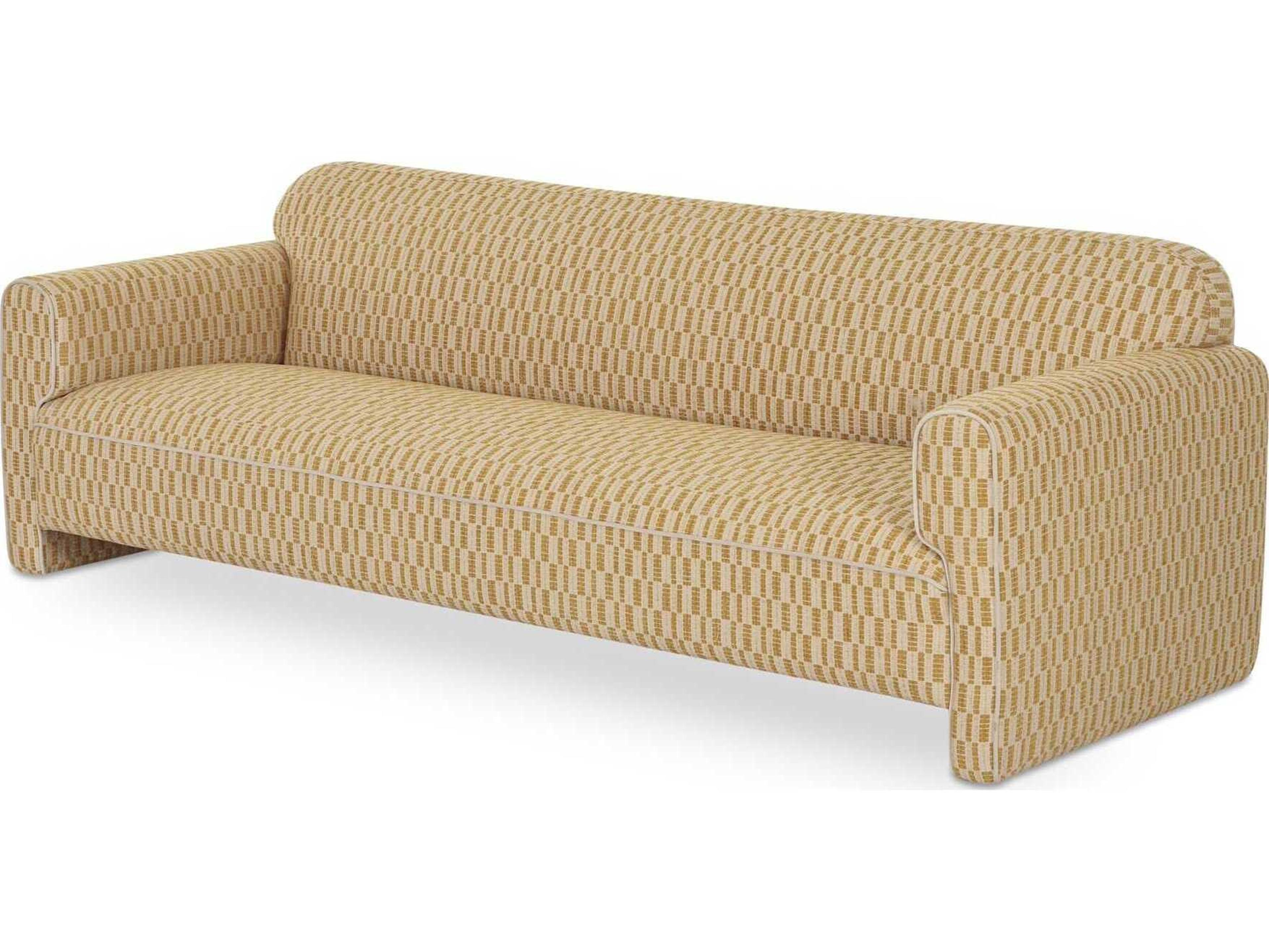 Moe's Home Leo Chartreuse Yellow Upholstered Sofa