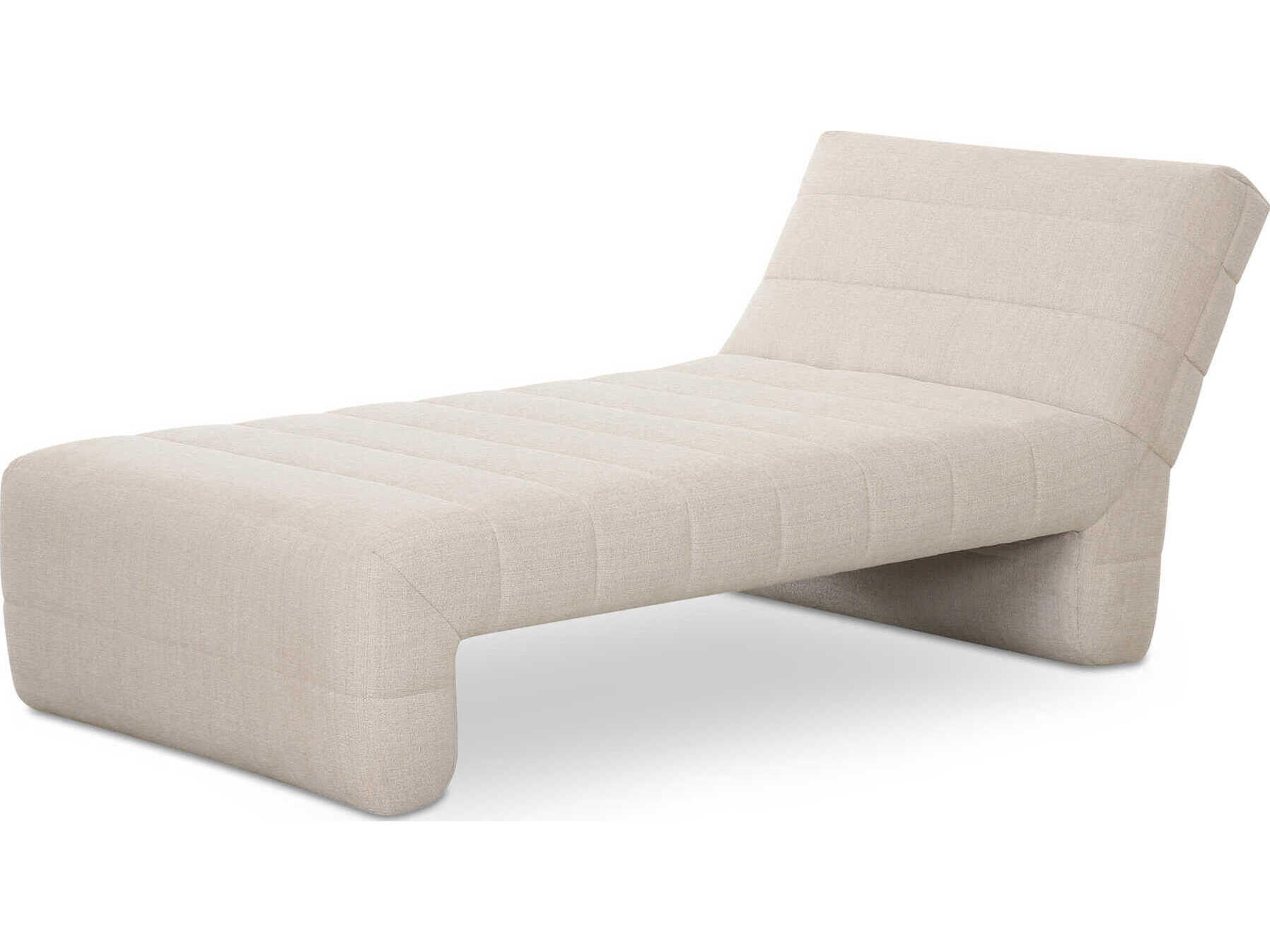 Moe's Home Verity Beige Upholstered Chaise