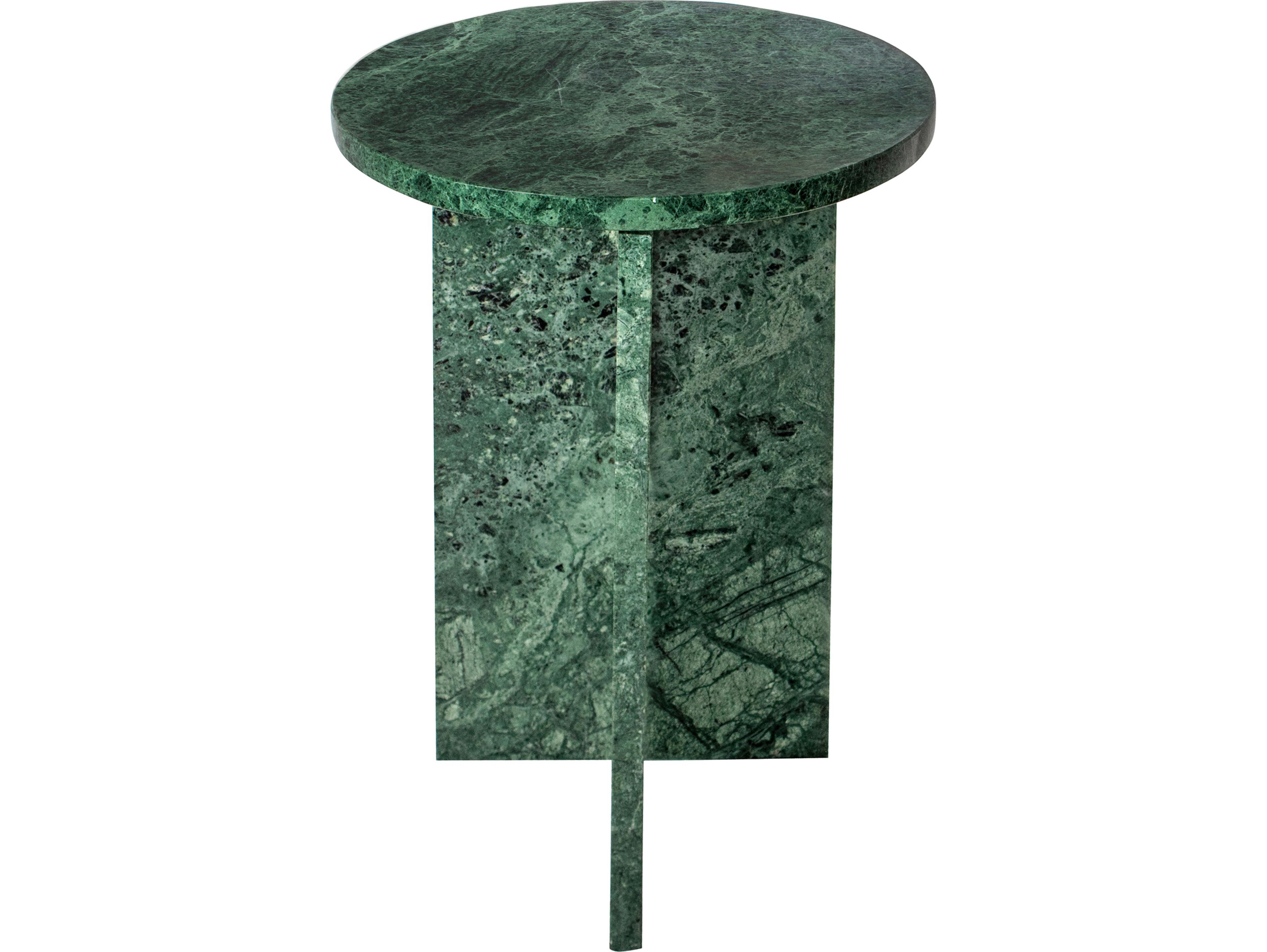 Moe's Home Grace Round Marble Green End Table