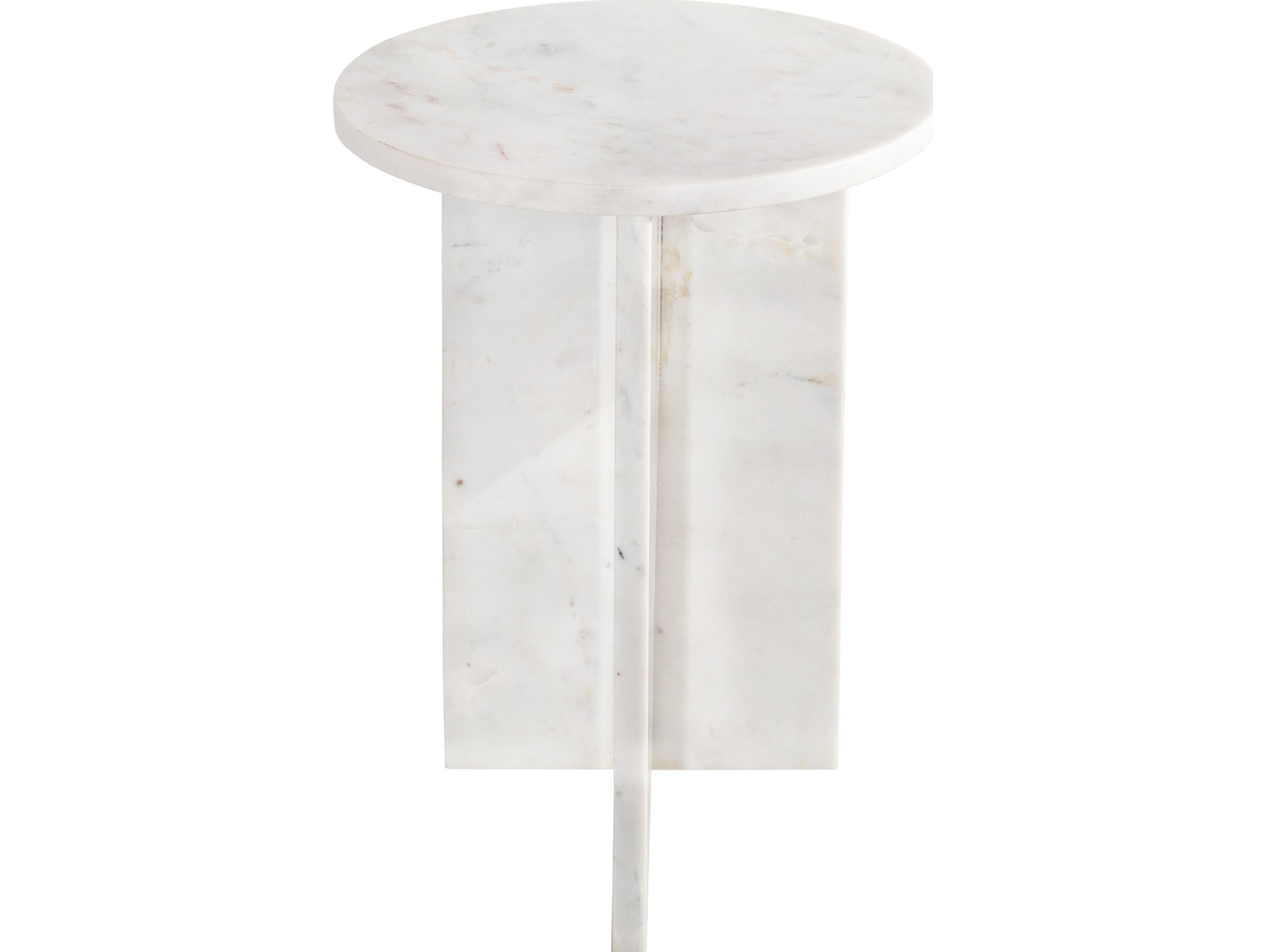 Moe's Home Grace Round Marble White End Table