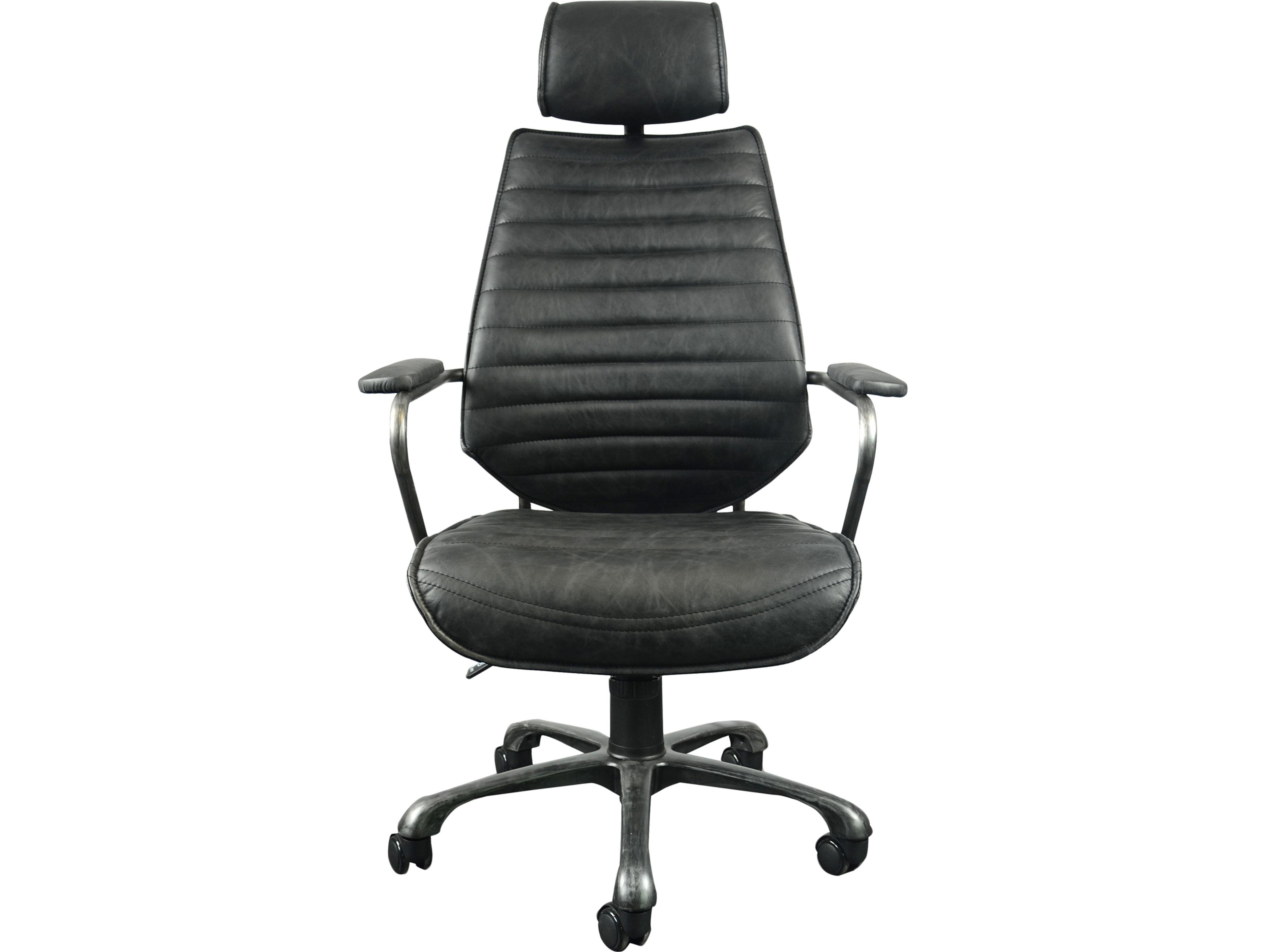 Moe's Home Leather Adjustable Swivel Executive Desk Chair