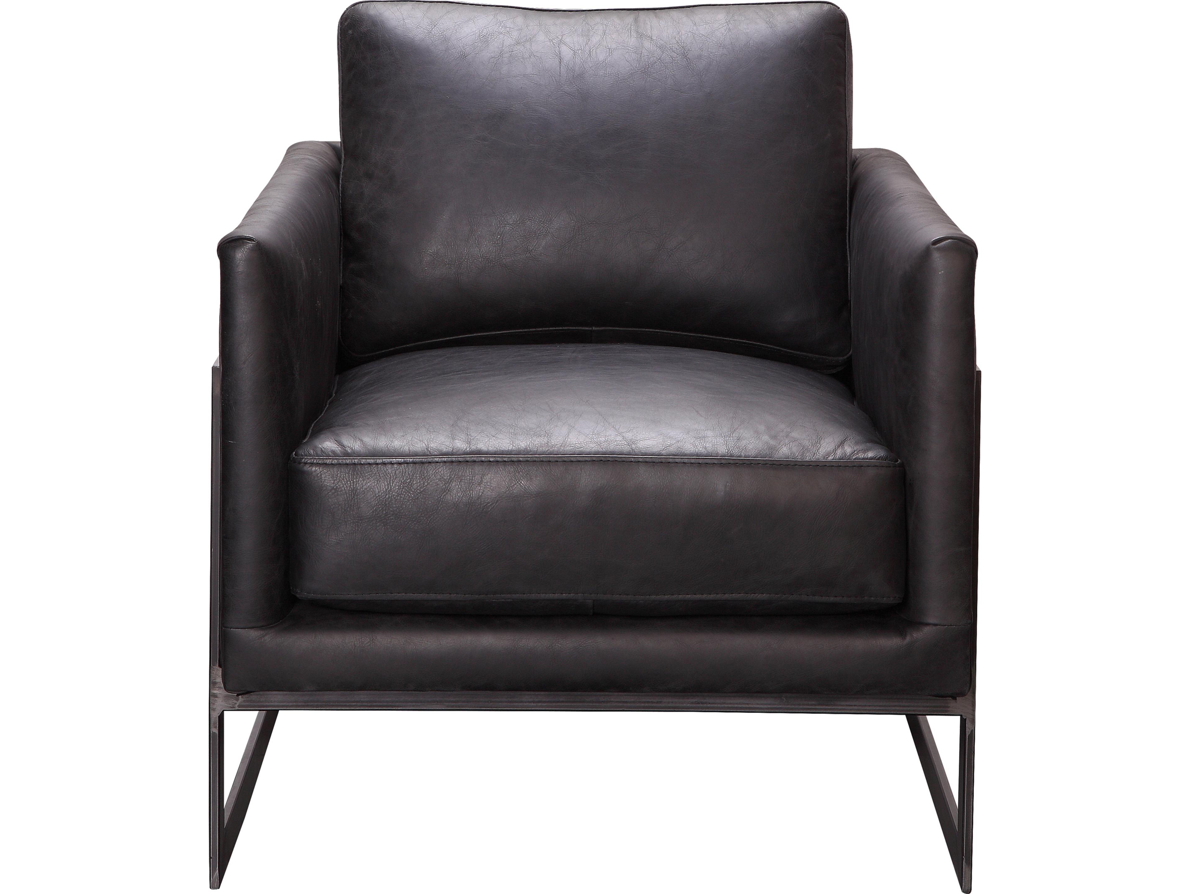 Moe's Home Luxe Black Leather Accent Chair