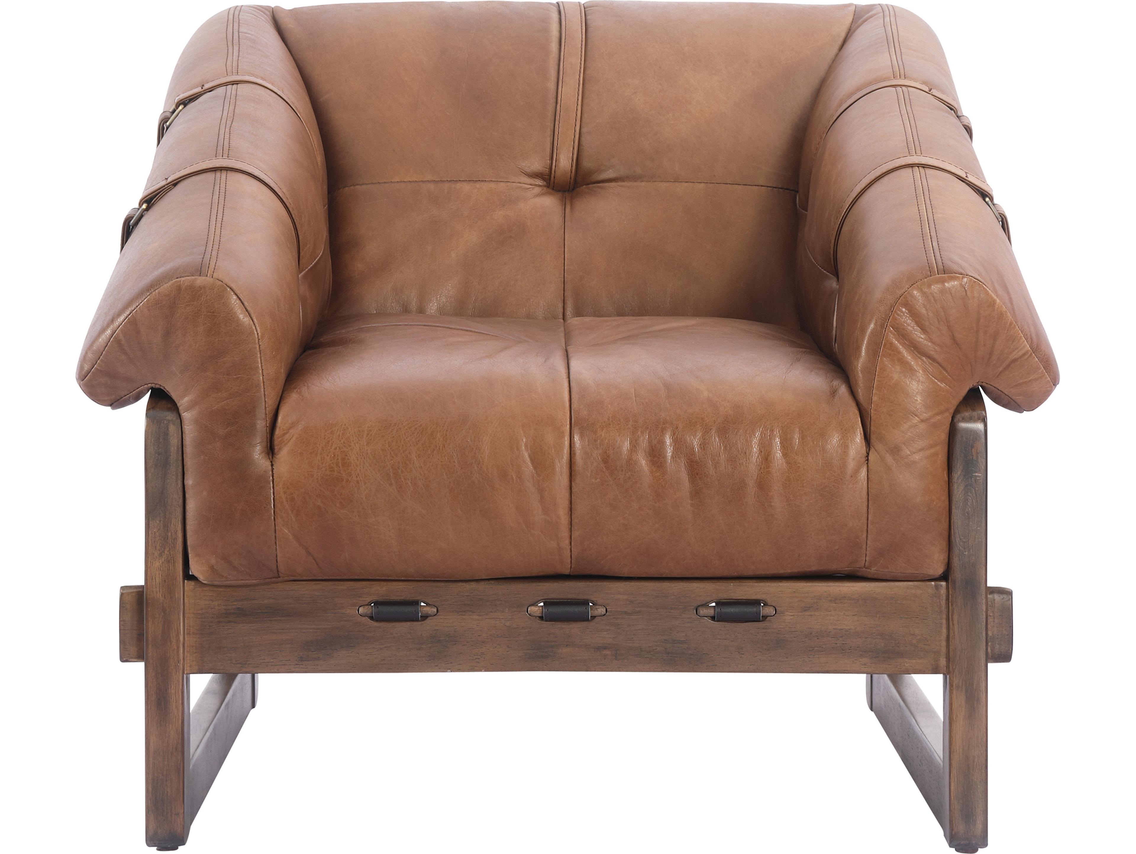 Moe's Home Bellos Brown Leather Accent Chair