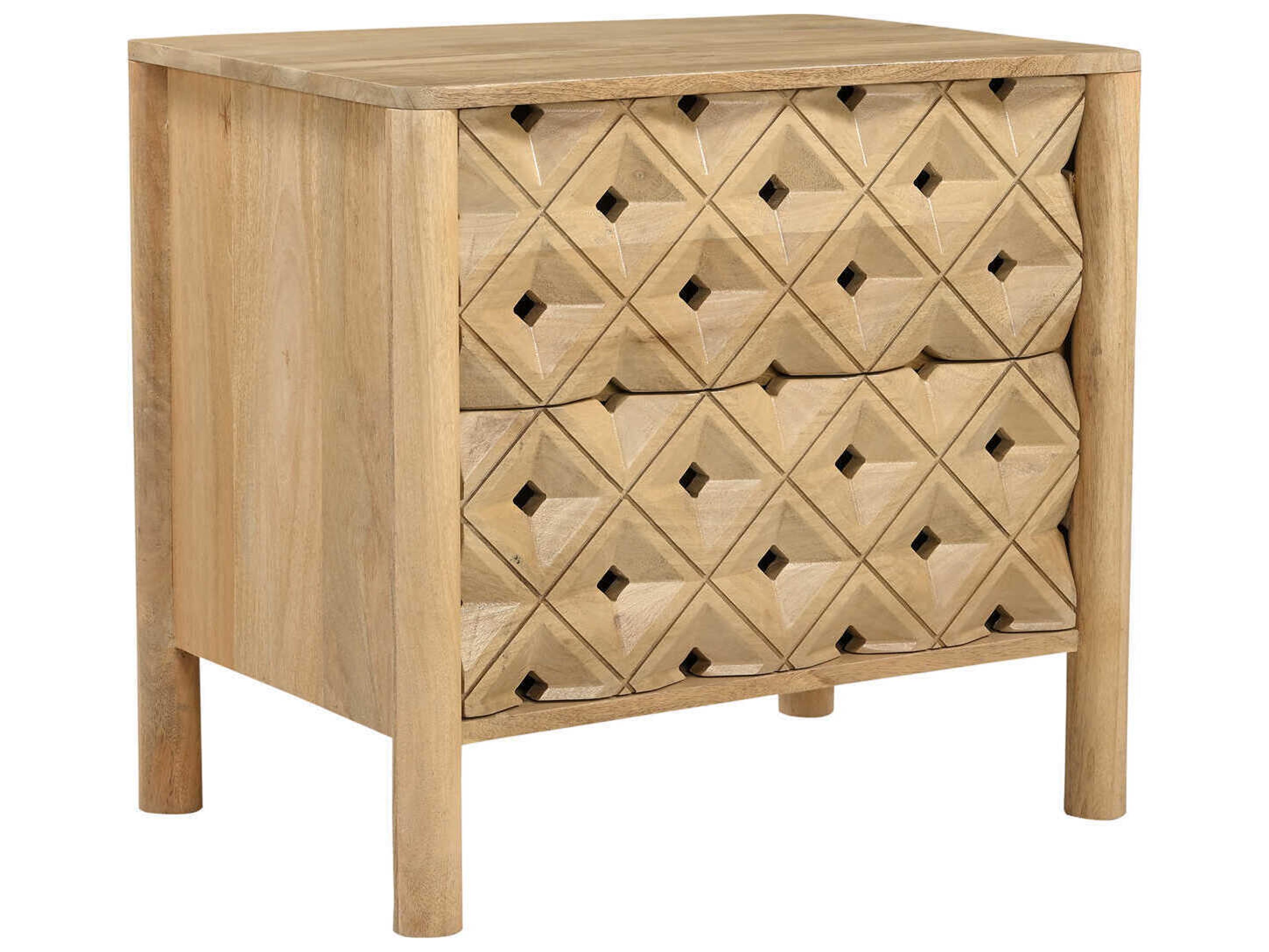Moe's Home Fulton 2-Drawers Mango Wood Nightstand